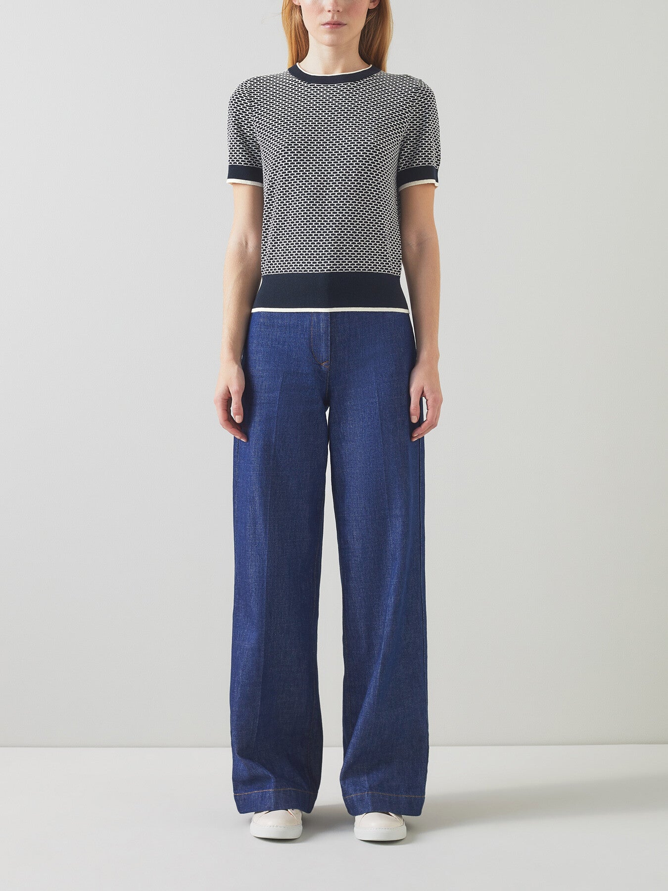 Honey Cotton-Merino Blend Waffle Knit Top
