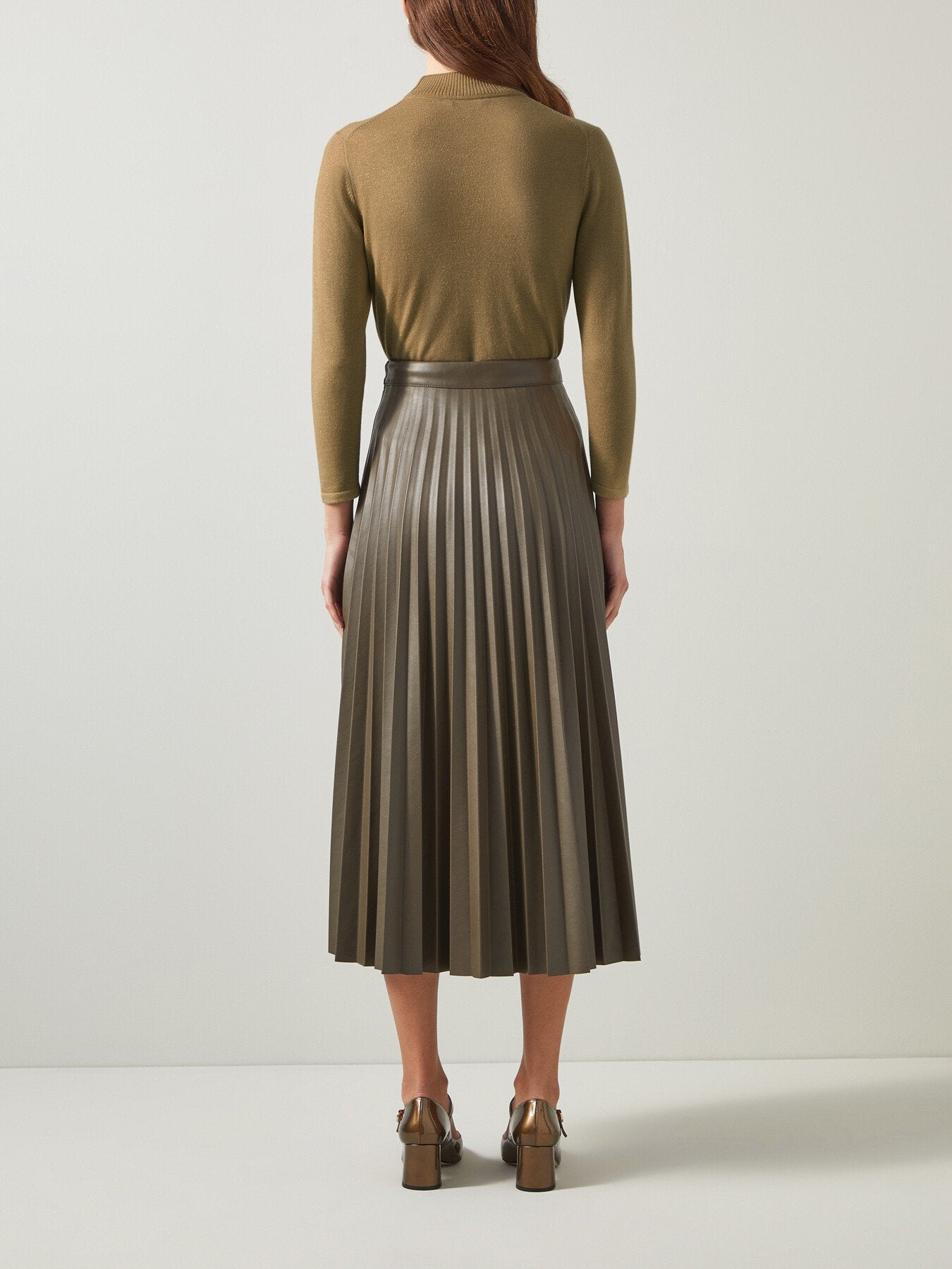 Sadie Gold Turtle Neck Metallic Knit Top