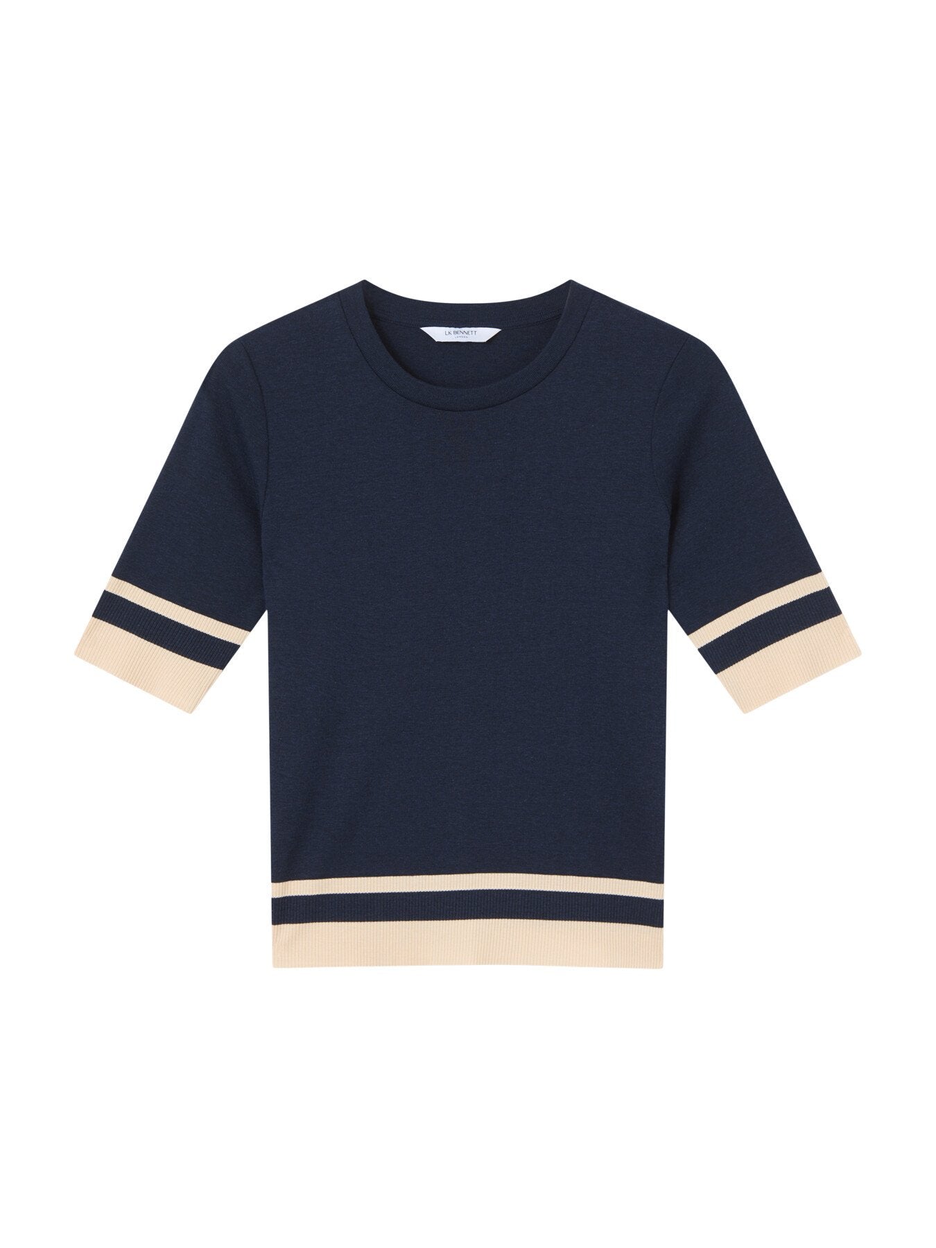 Micha Spring Navy &Birch Cotton Blend Ribstart Jersey T
