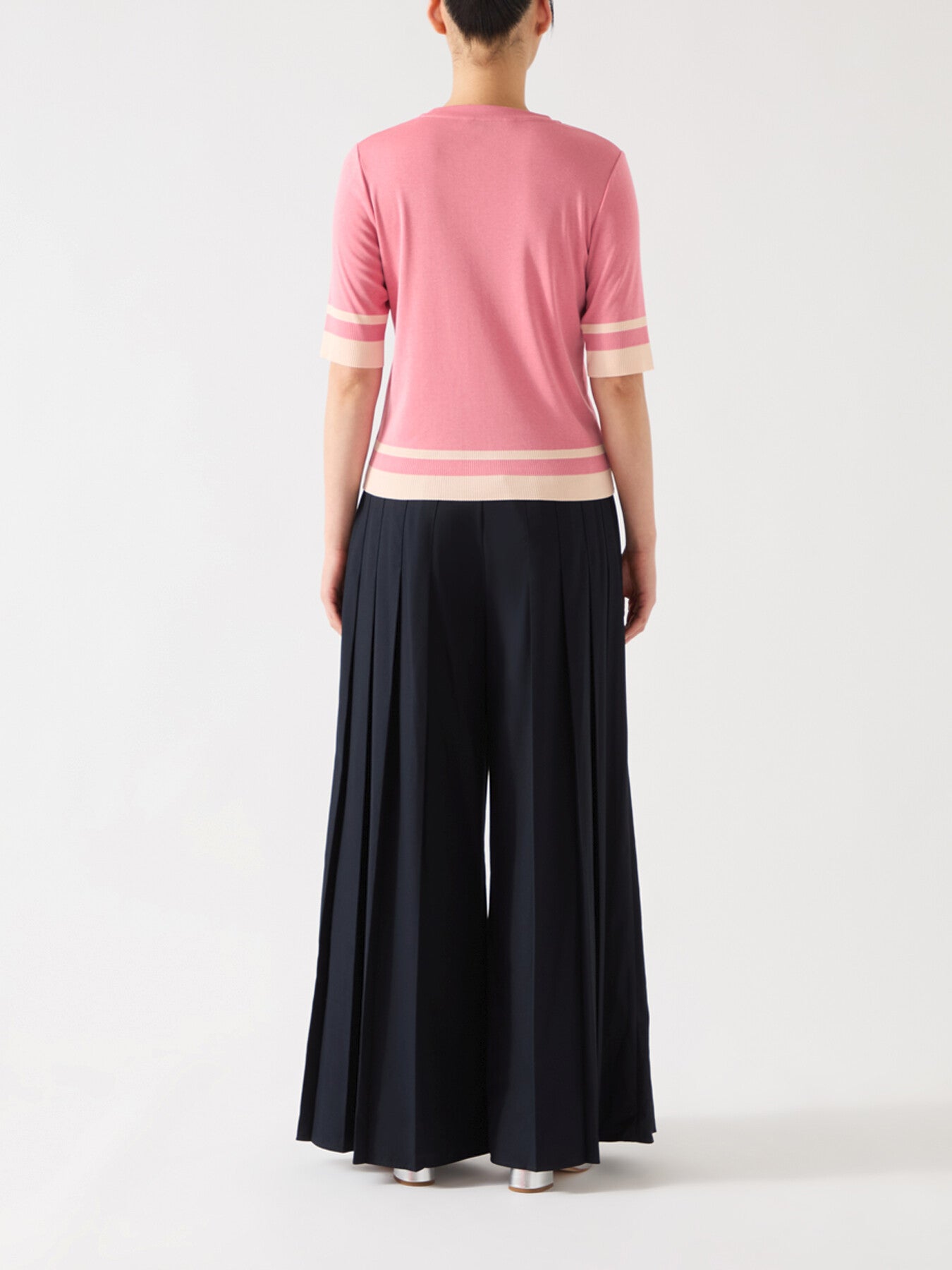 Micha Desert Rose & Ivory Cotton Blend Ribstart Jersey