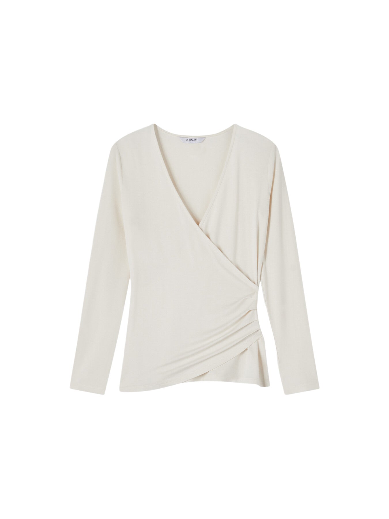 Eames Ivory Jersey Wrap Top