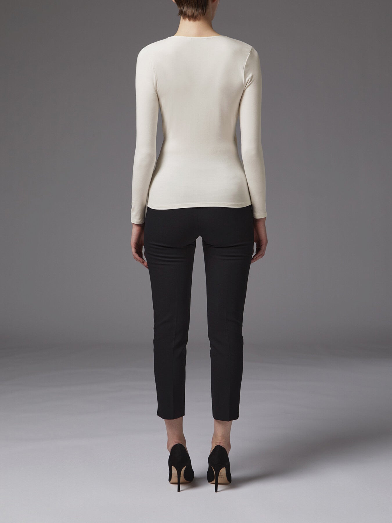 Eames Ivory Jersey Wrap Top
