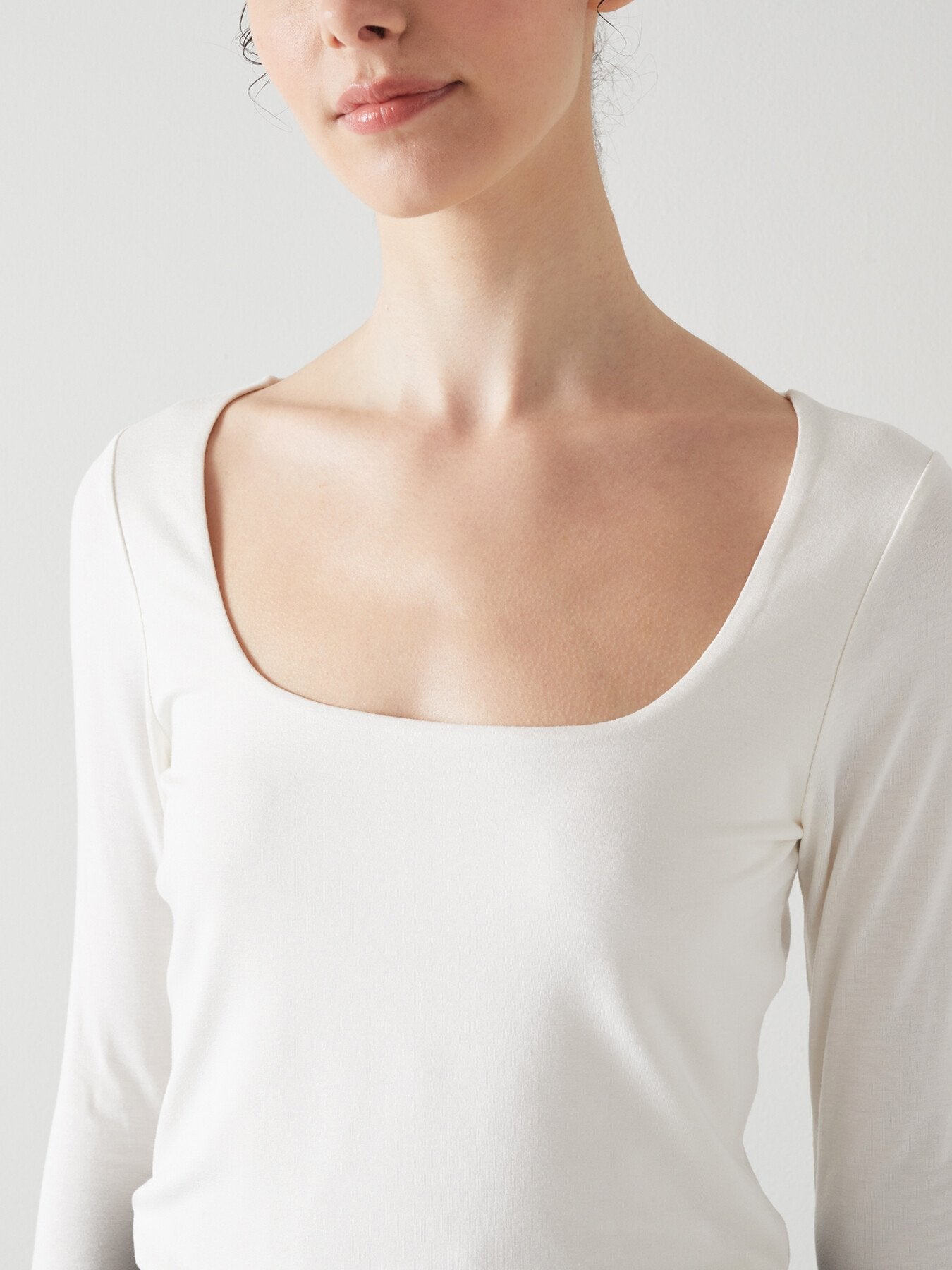 May Ivory Lenzing™ Ecovero™ Viscose Square Neck Top