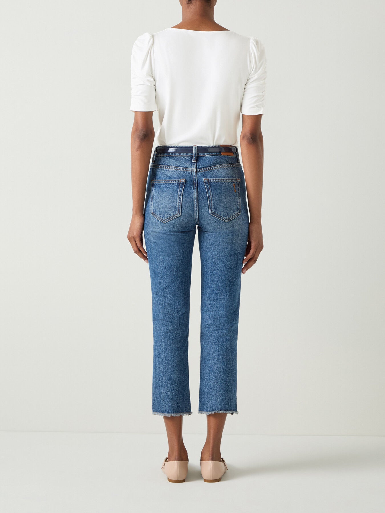 Diana Ecru Rouched 3/4 Sleeve Knit