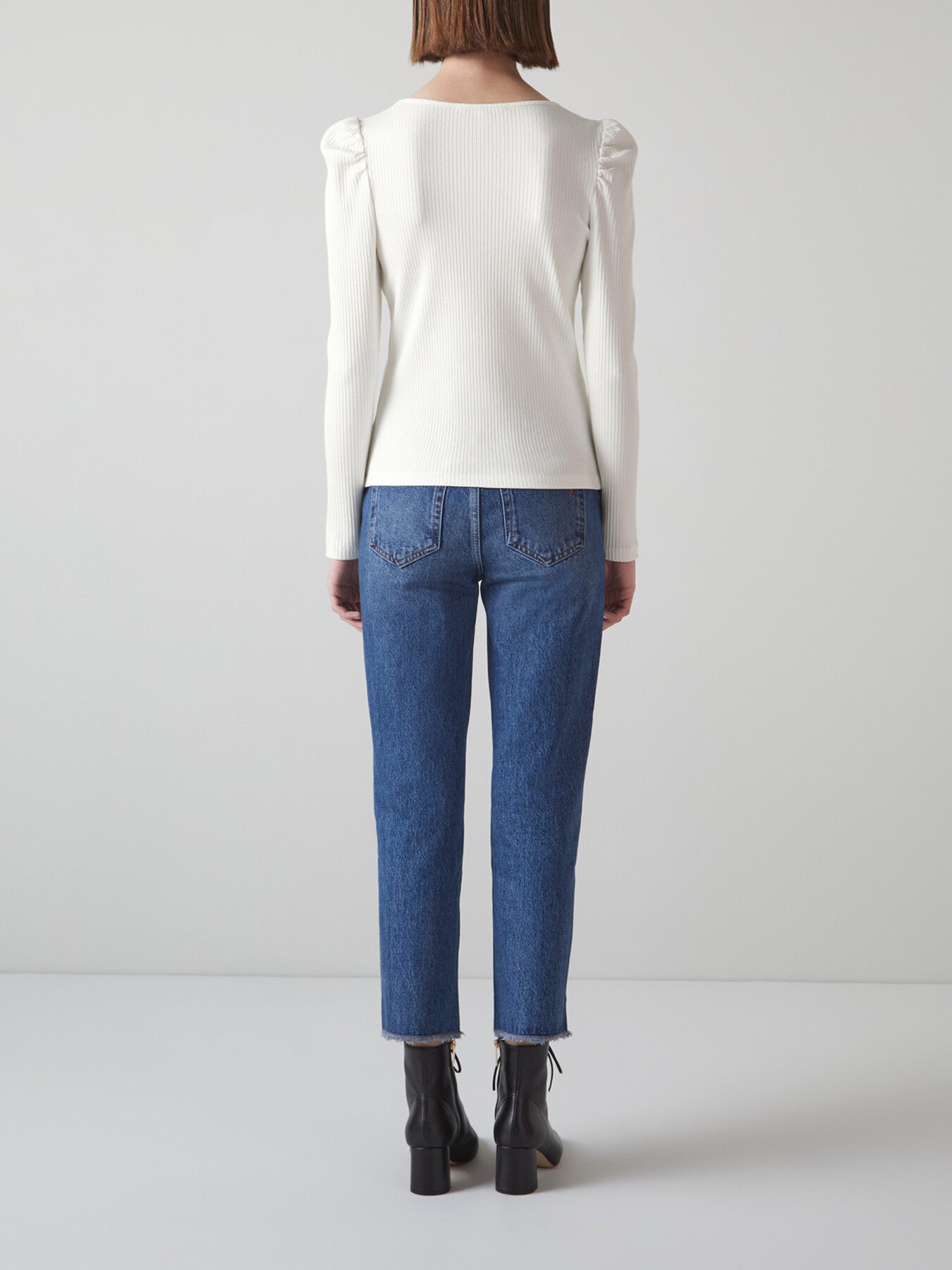 Eleanor Ivory Jersey Ribbed Top