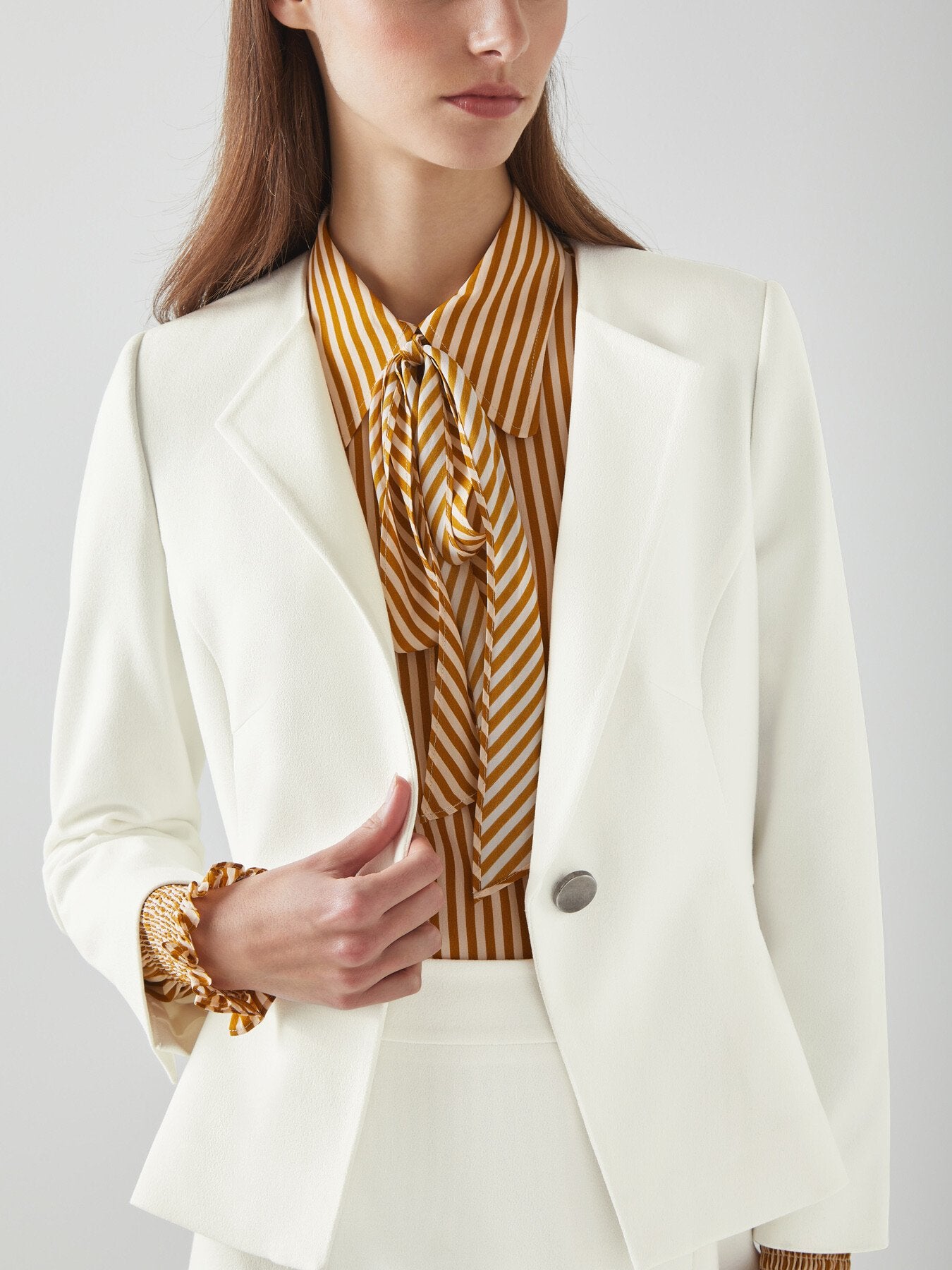 Sky Lenzing™ Ecovero™ Viscose Blend Crepe Jacket