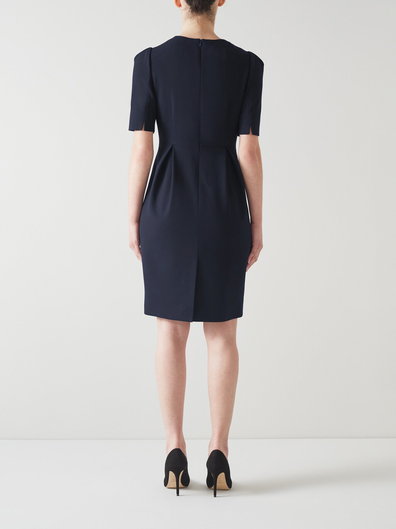 Marjorie Navy Crepe Shift Dress