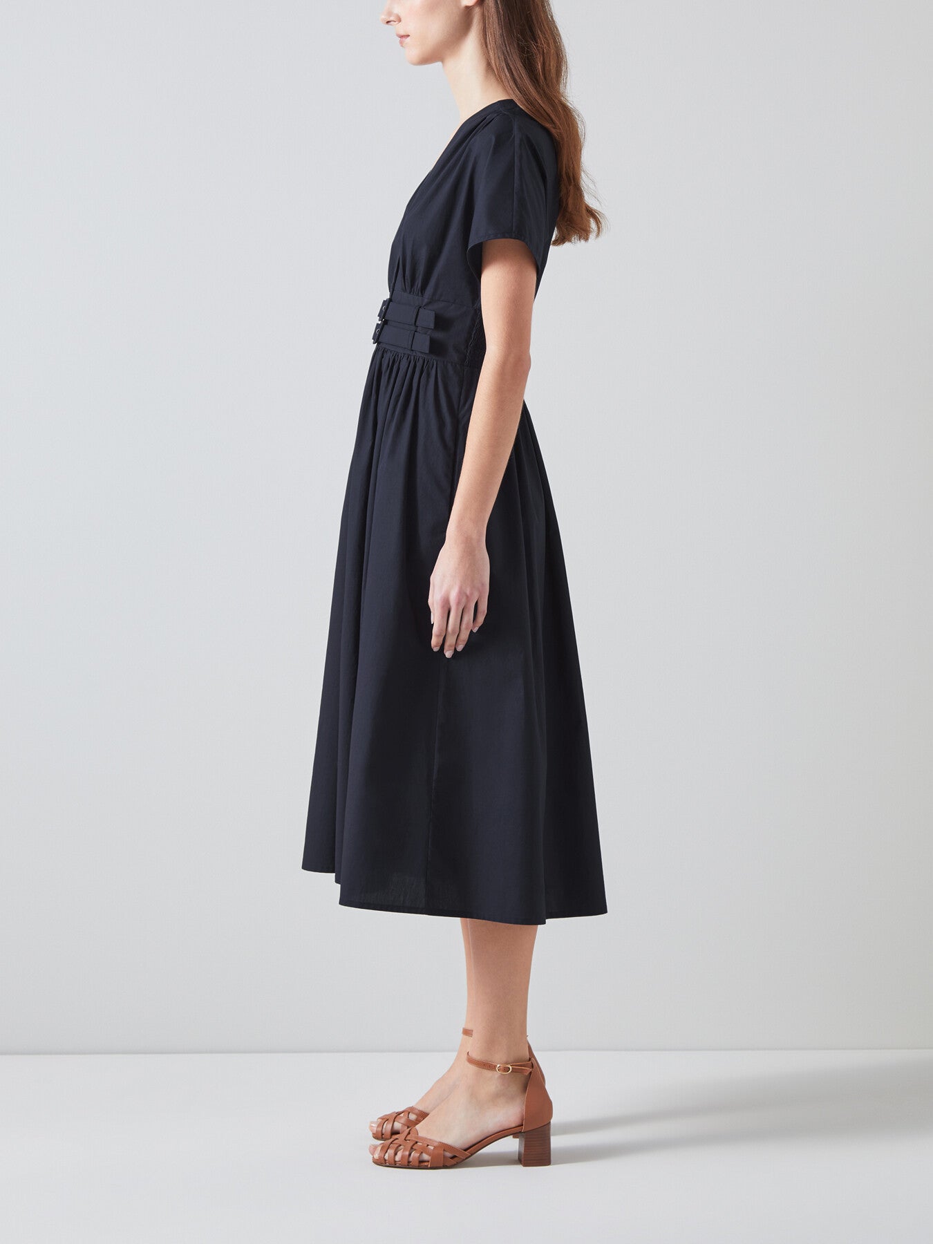 Eva Navy Cotton Sun Dress