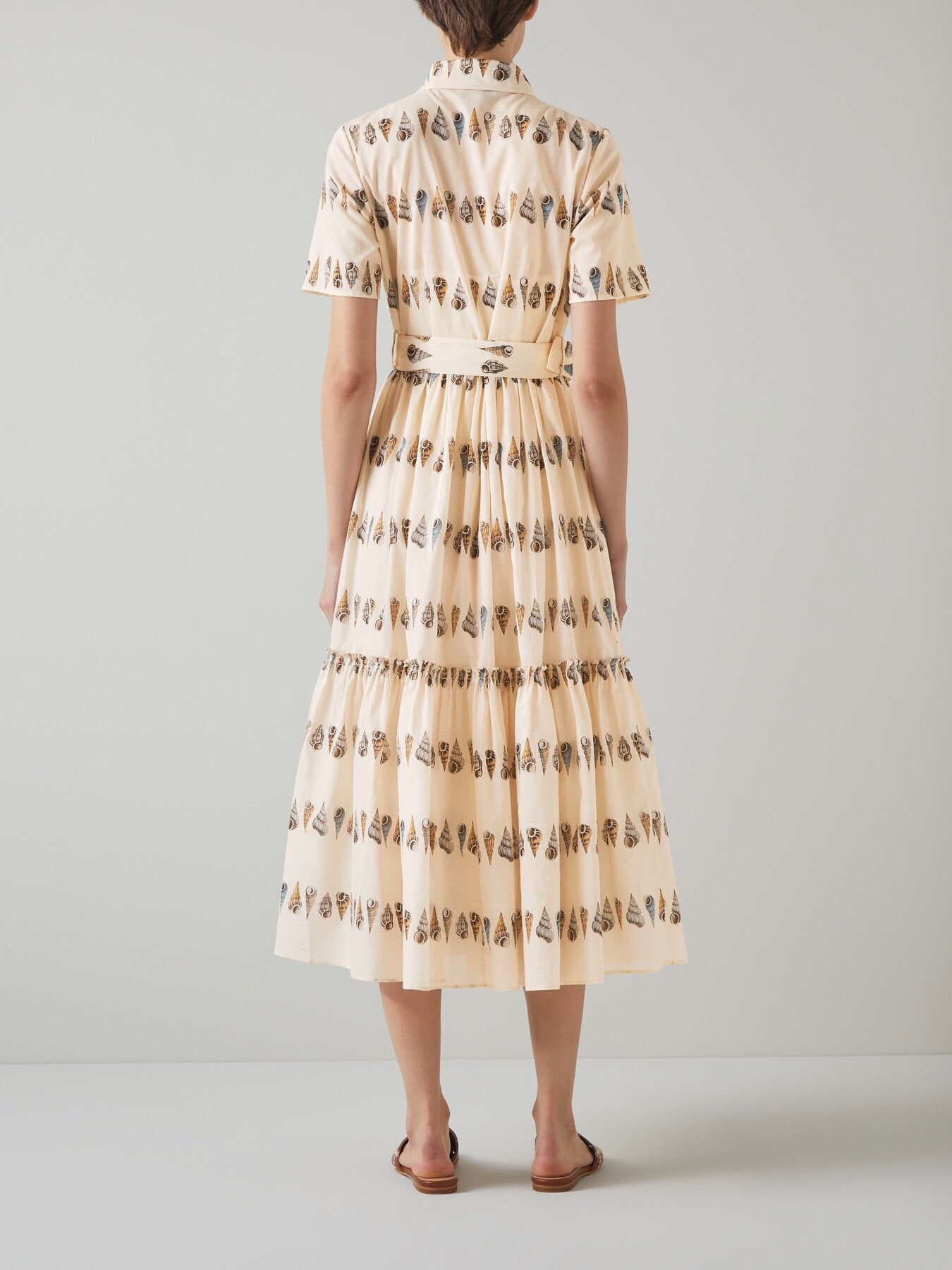 Bella Shell Print Cotton Shirt Dress