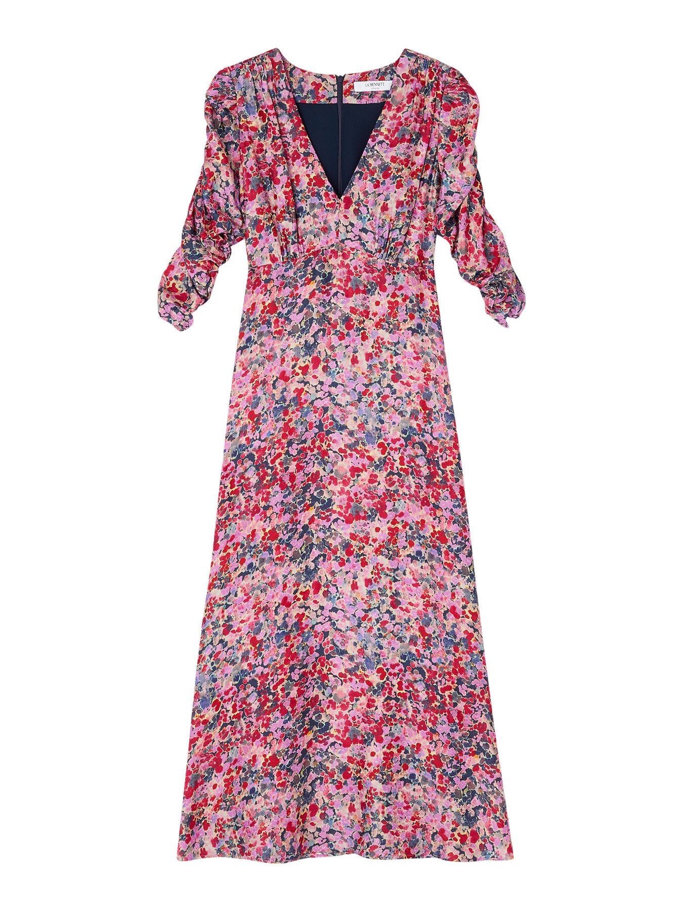 Erin Multi Watercolour Floral Jacquard Dress