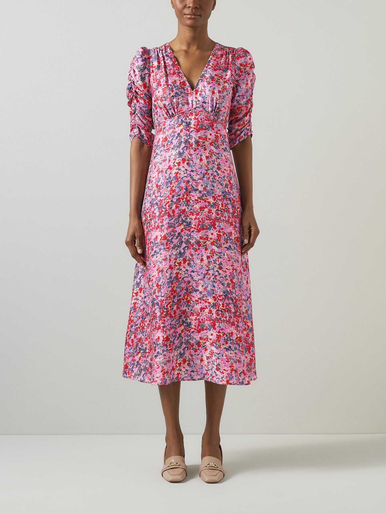 Erin Multi Watercolour Floral Jacquard Dress
