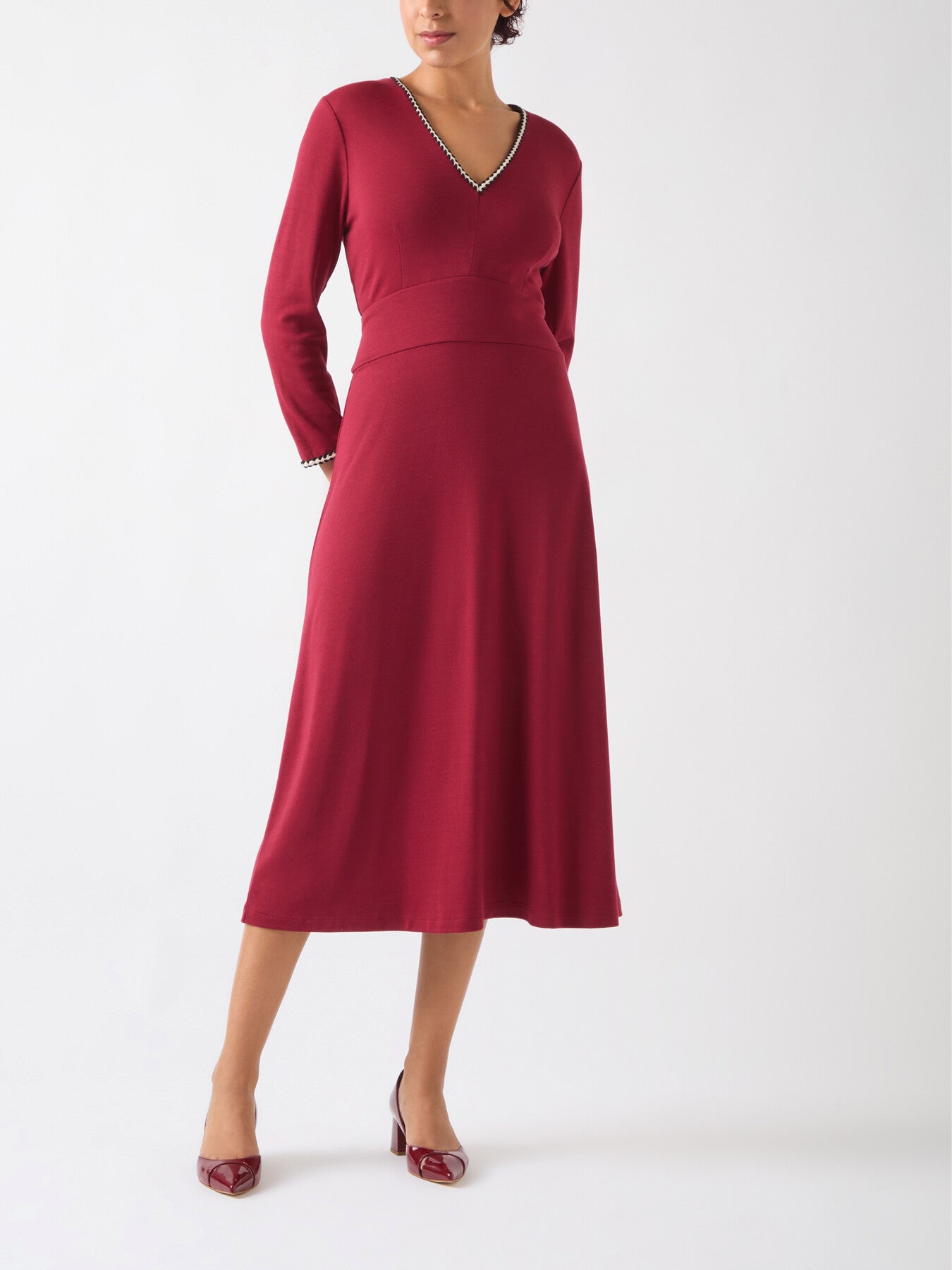 Astrid Rio Viscose Blend Contrast Trim Ponte Dress