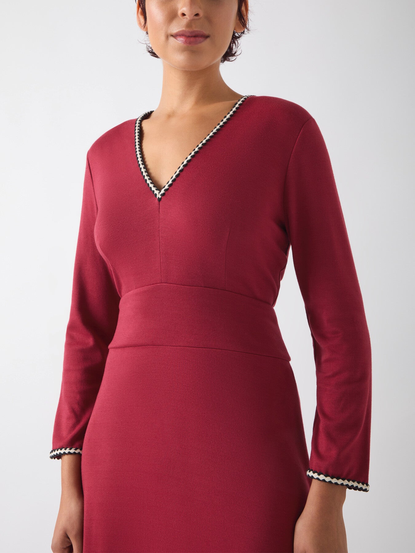 Astrid Rio Viscose Blend Contrast Trim Ponte Dress