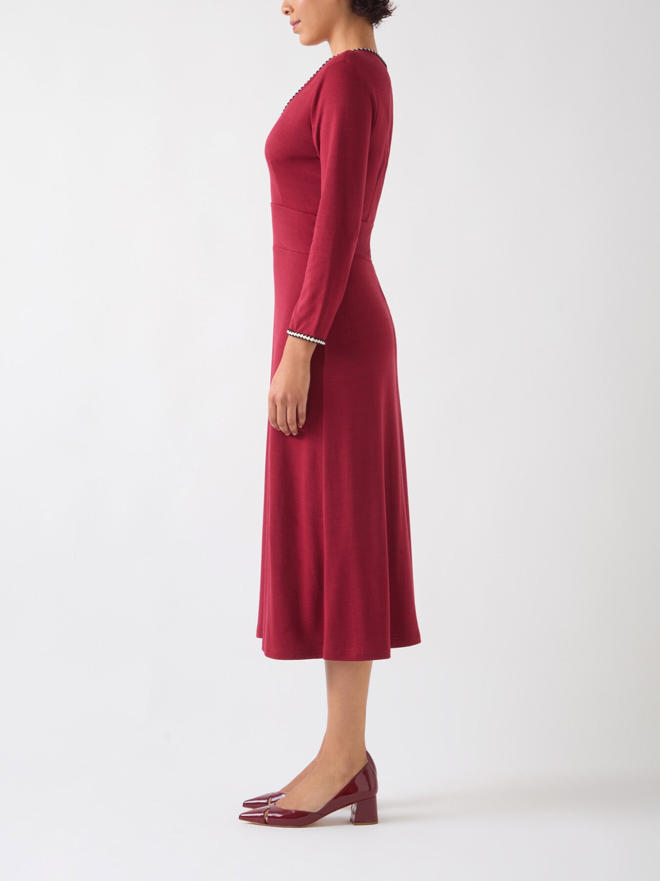 Astrid Rio Viscose Blend Contrast Trim Ponte Dress