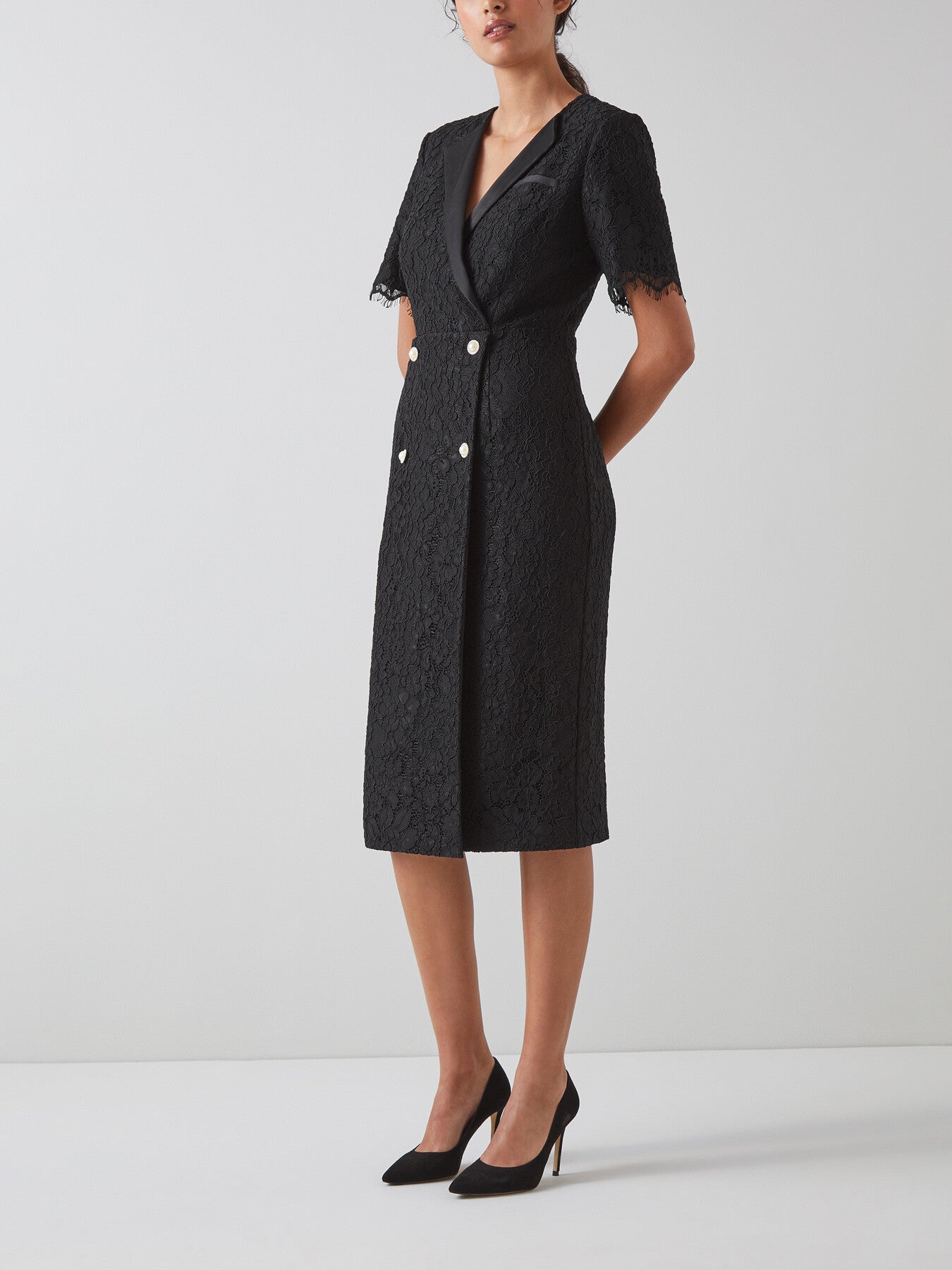 Nathalie Lace Tuxedo Dress