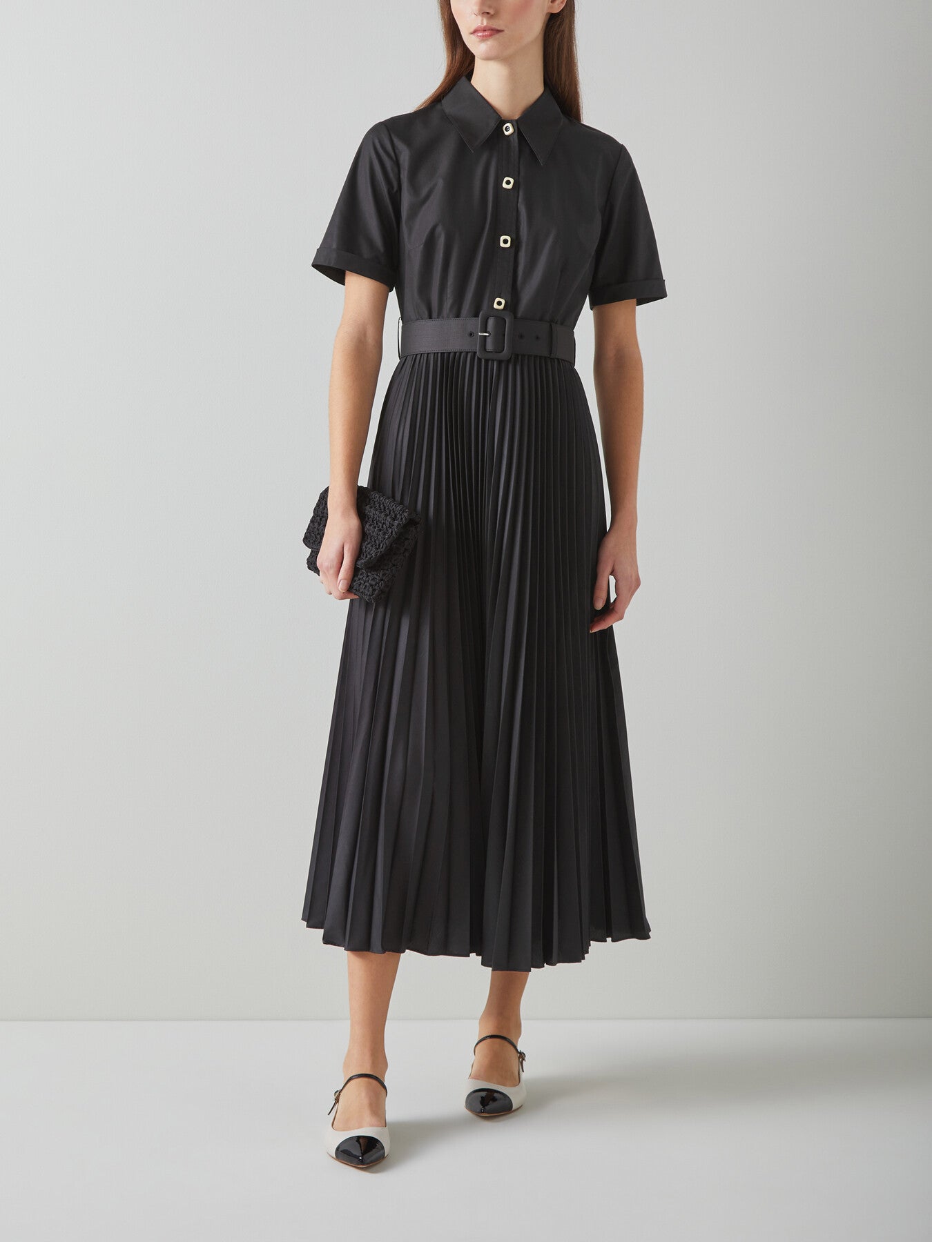 Cally Pleated Shirt Dress