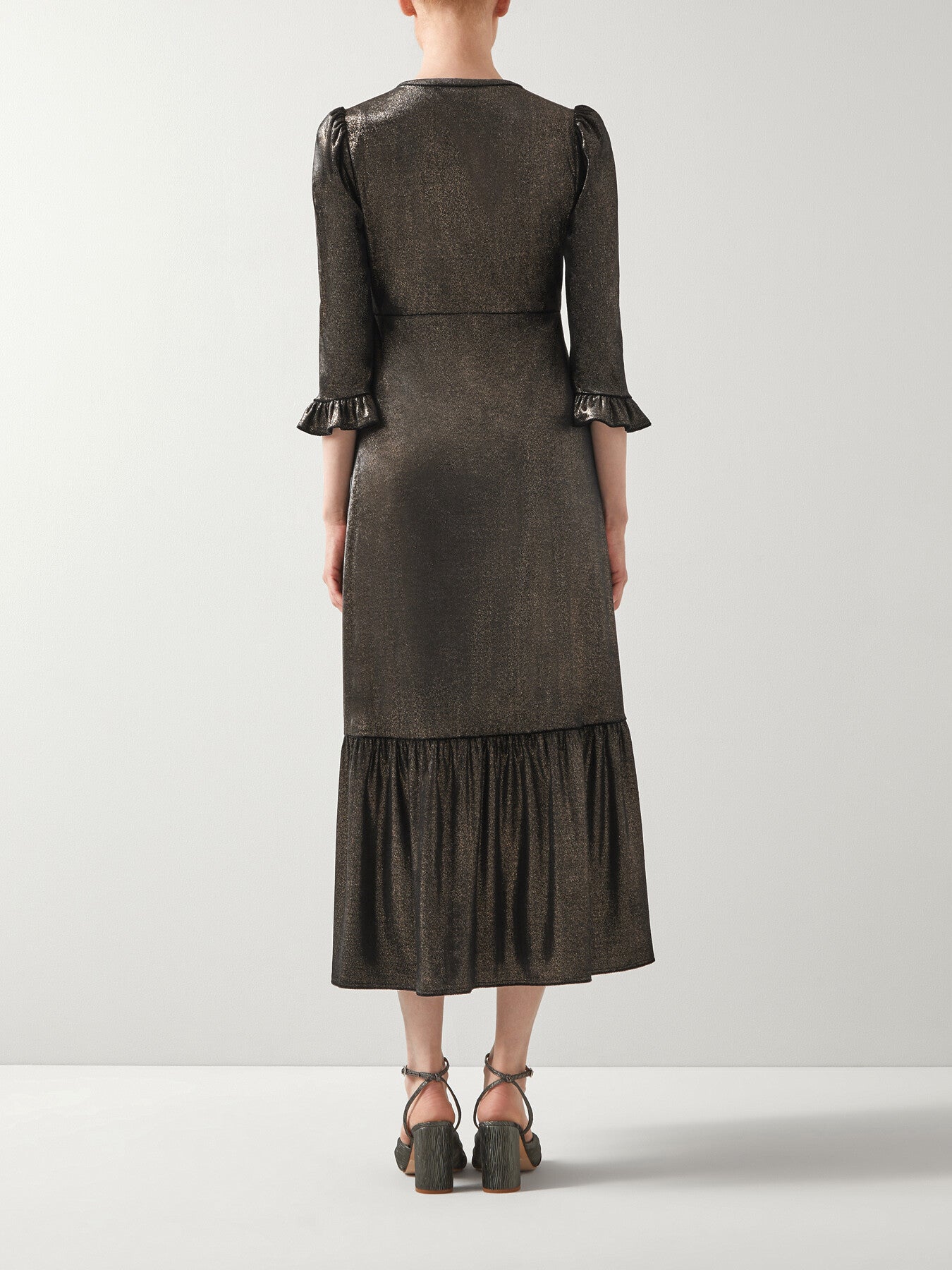 Deborah & Gold V-Neck Maxi Dress With Peplum And