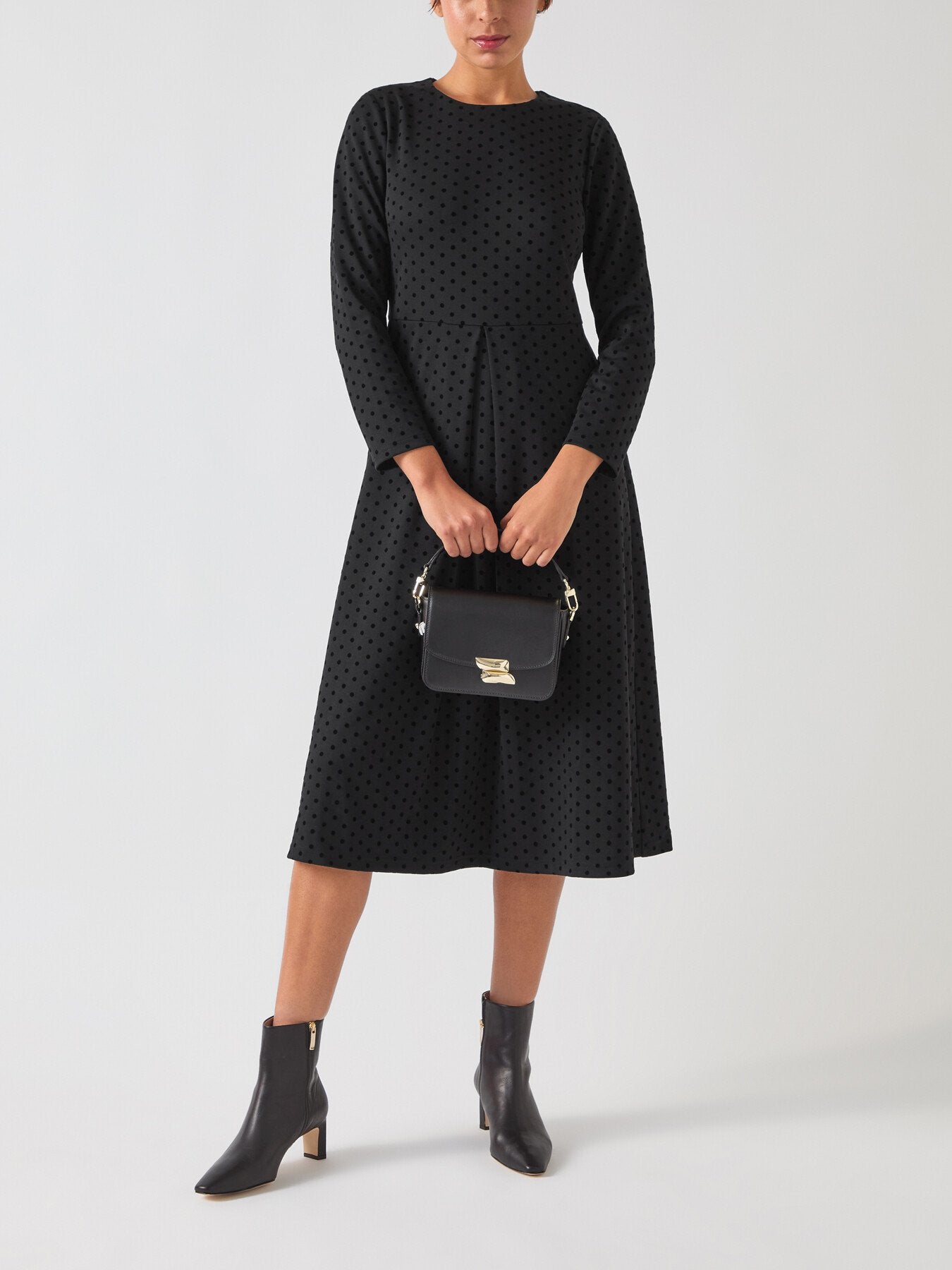 Marim Flocked Spot Ponte Jersey Dress