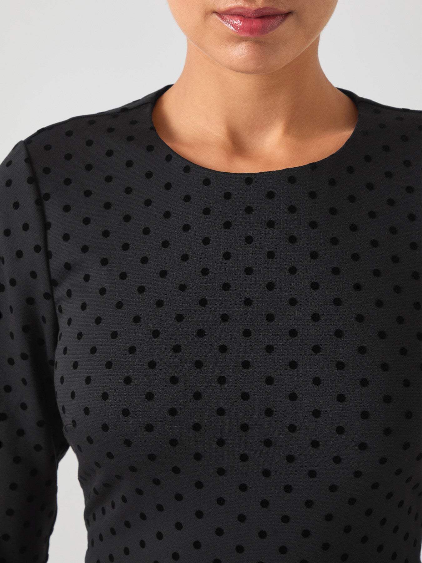 Marim Flocked Spot Ponte Jersey Dress