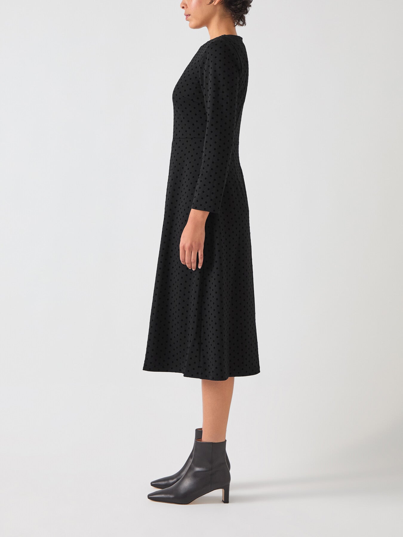 Marim Flocked Spot Ponte Jersey Dress