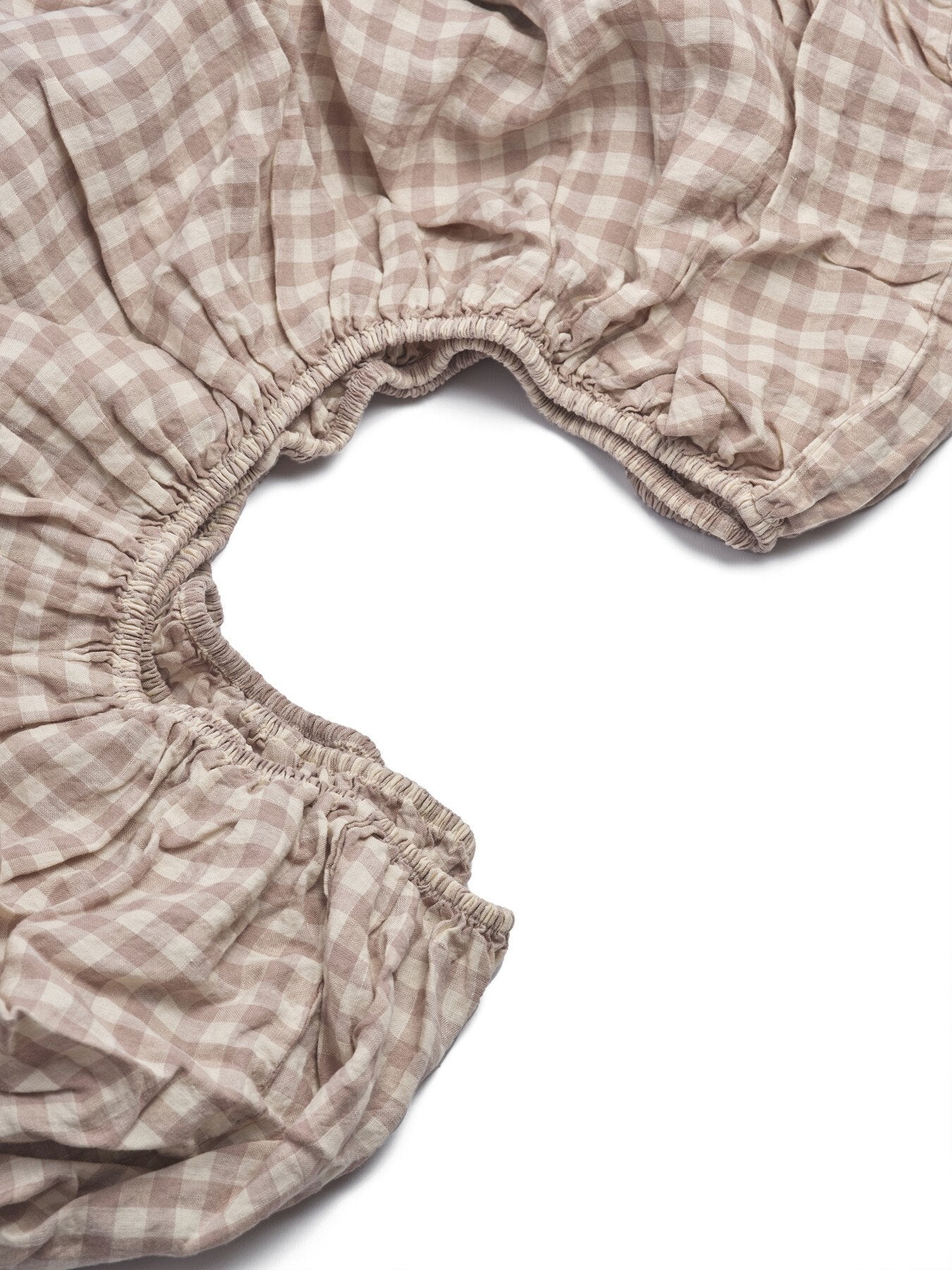 Gingham Linen Fitted Sheet