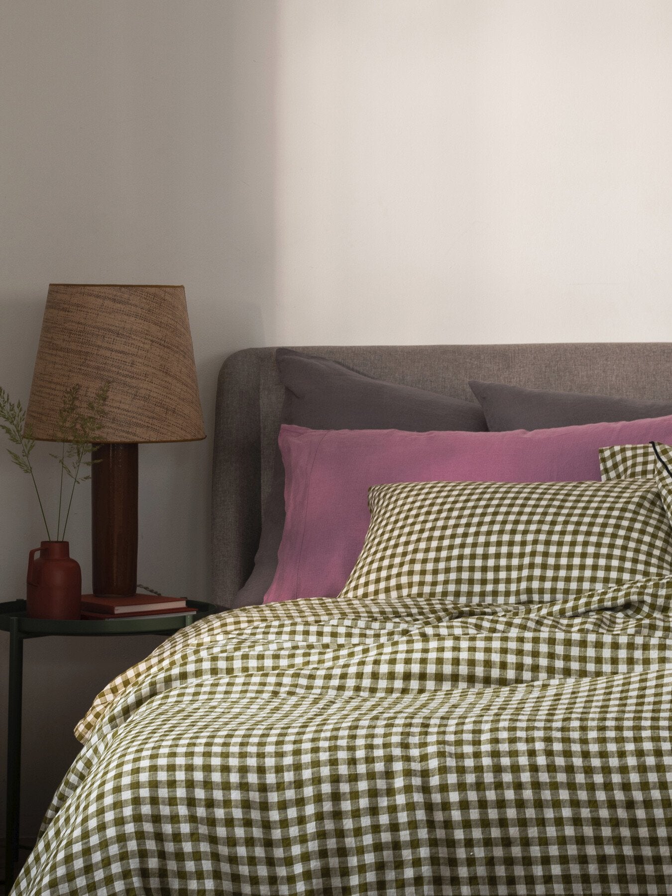Gingham Linen Flat Sheet