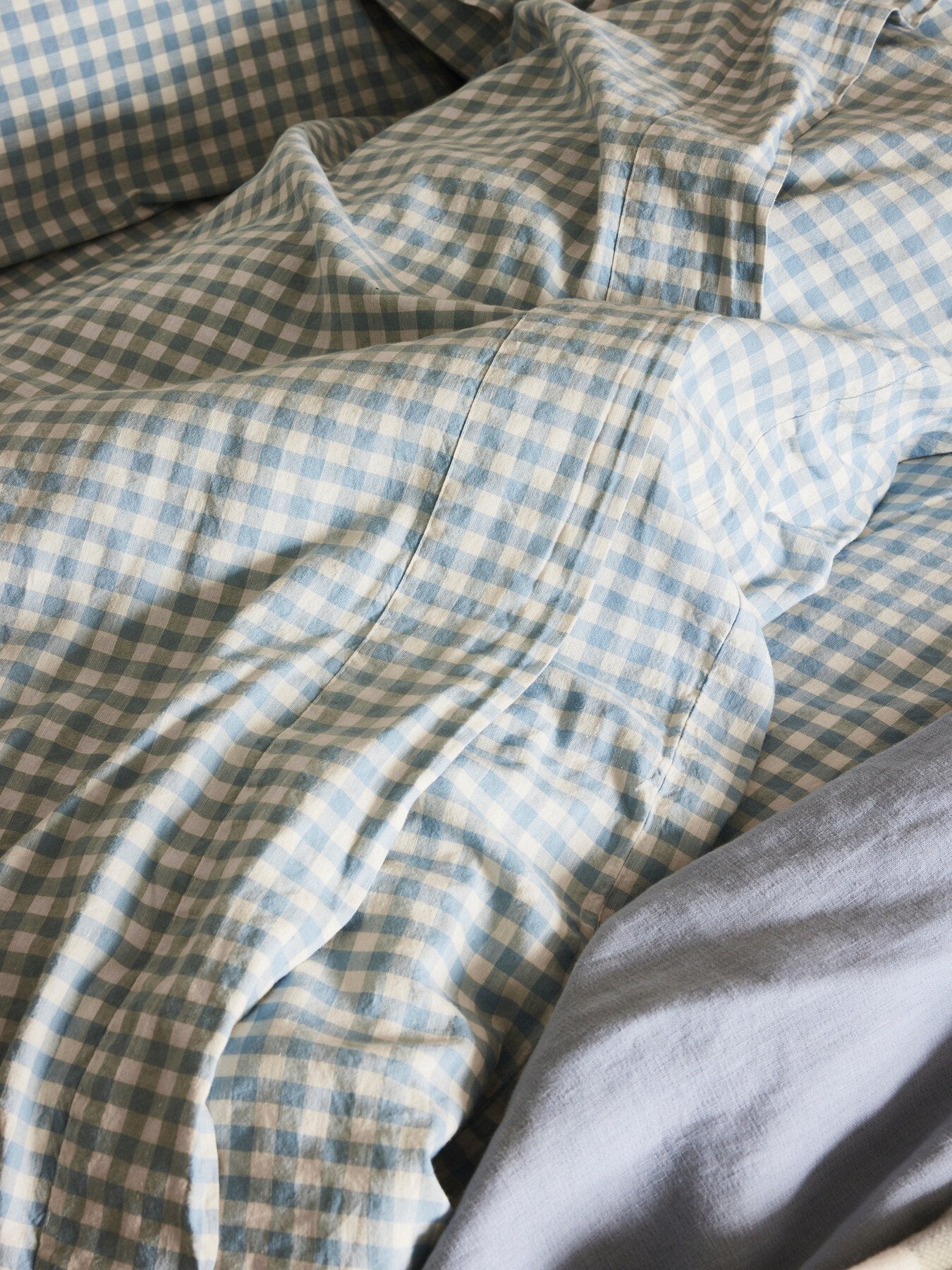 Gingham Linen Blend Flat Sheet