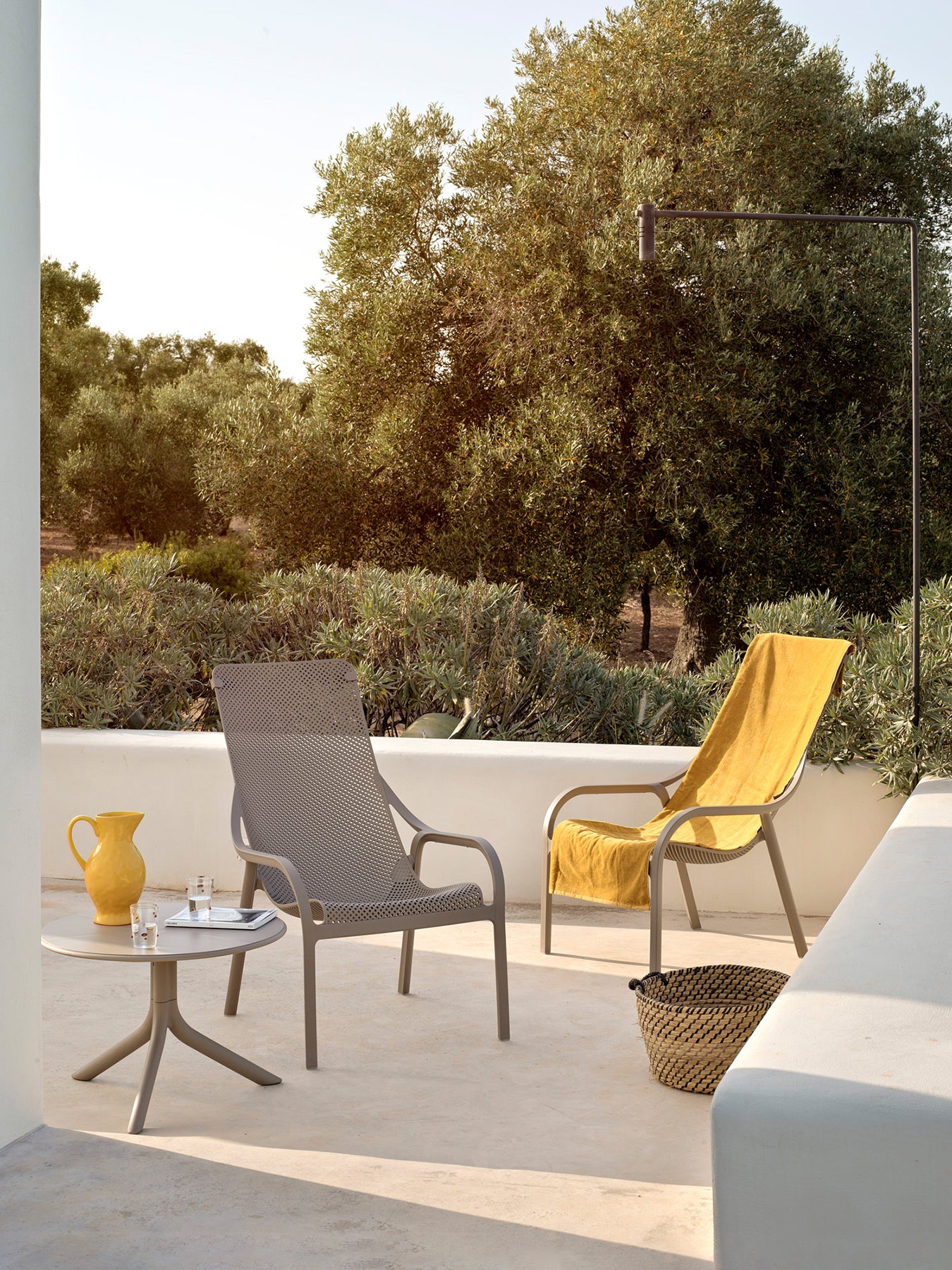 Net Lounge Set with 2 Chairs & Spritz Table Tortora
