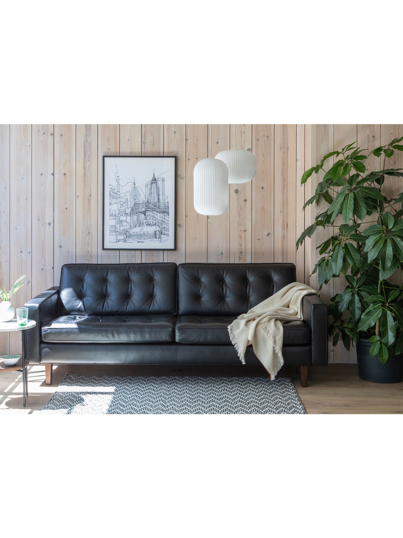 Hepburn 4 Seater Sofa In Grain Leather Graphite