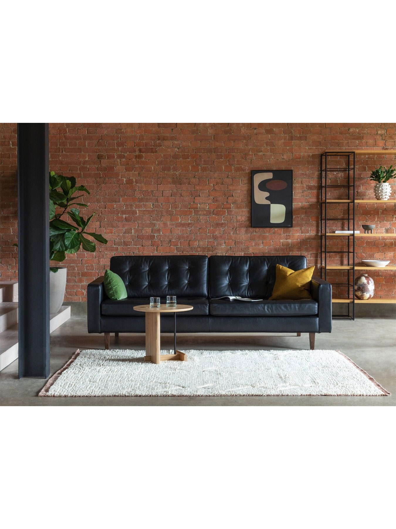 Hepburn 4 Seater Sofa In Grain Leather Graphite