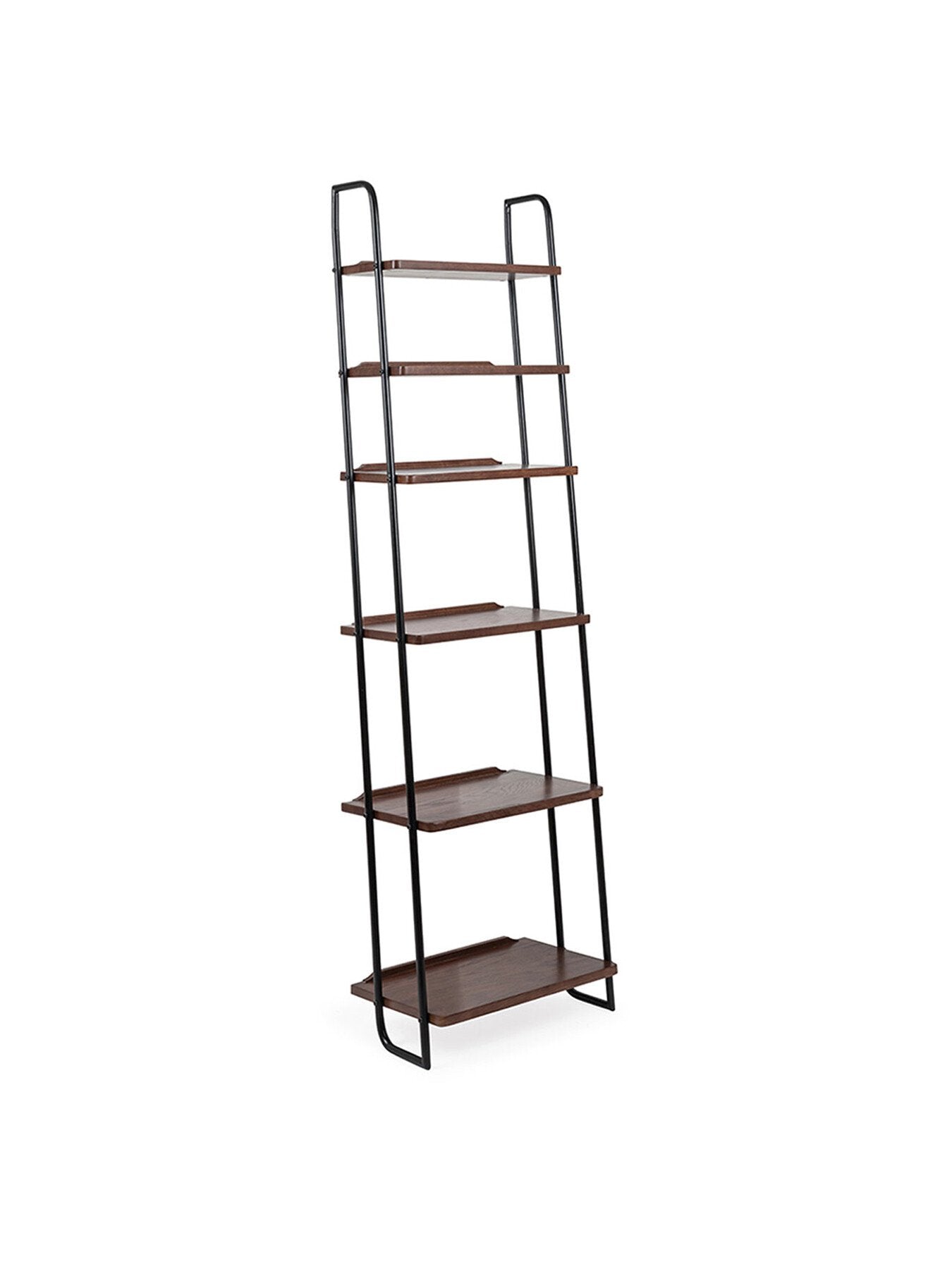 Brunel Lean To Narrow Shelves Dark Wood