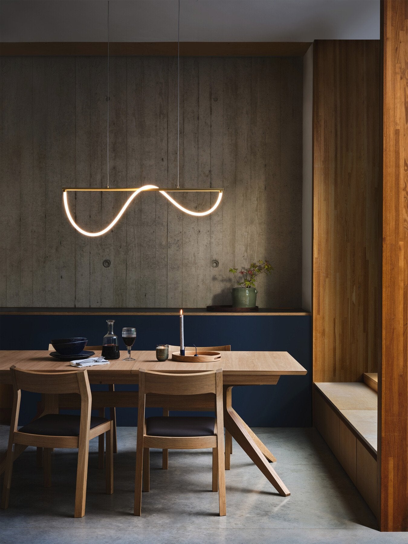 Wave LED Long Pendant