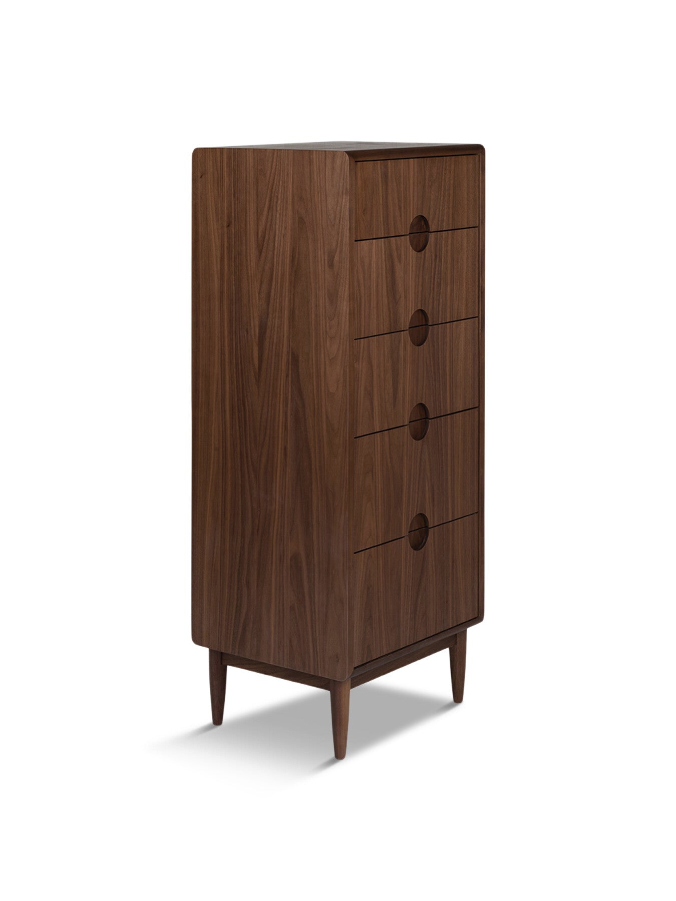 Amira 5 Drawer Tall Chest Walnut