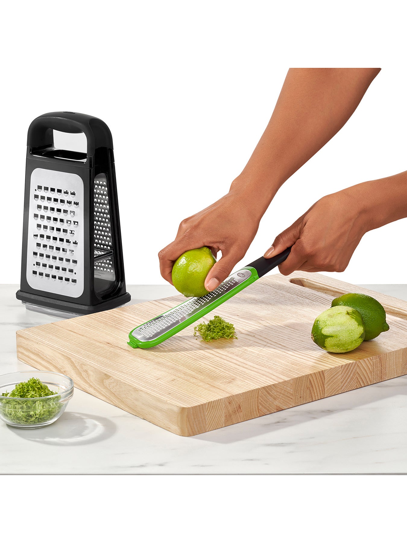 Etched Box Grater with Removable Zester
