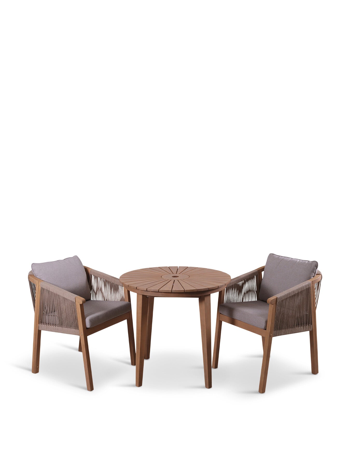 Roma Bistro Dining Set with Deluxe Dining Chairs Nat