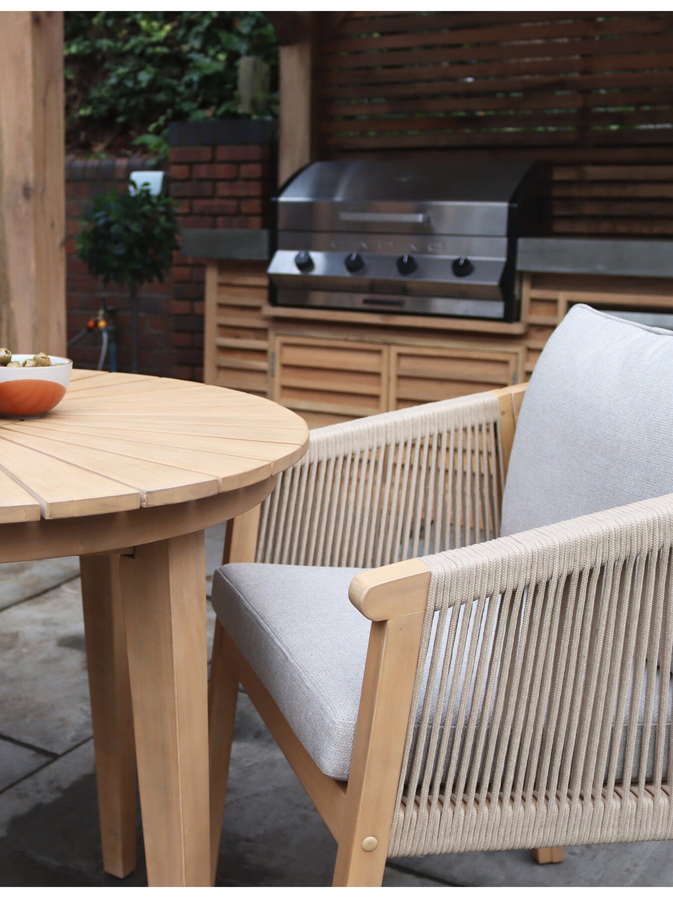 Roma Bistro Dining Set with Deluxe Dining Chairs Nat