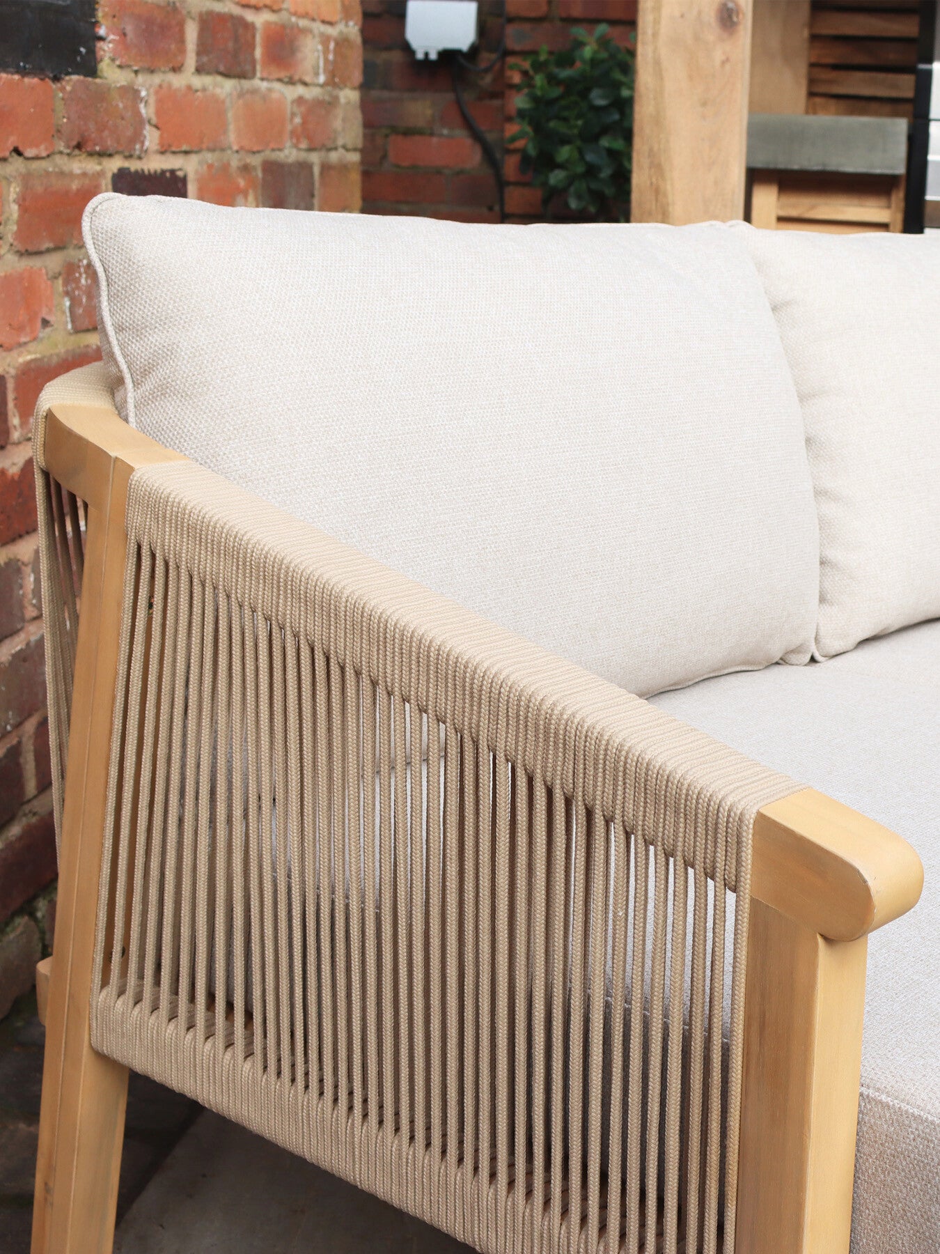 Roma 4 Seater Double Lounge Set Natural