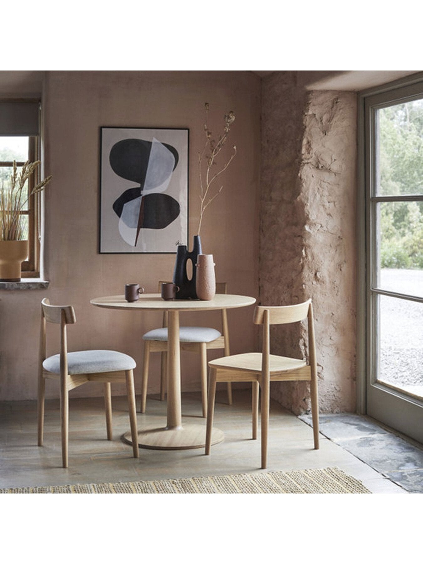 Ava Wood Open Back Dining Chair