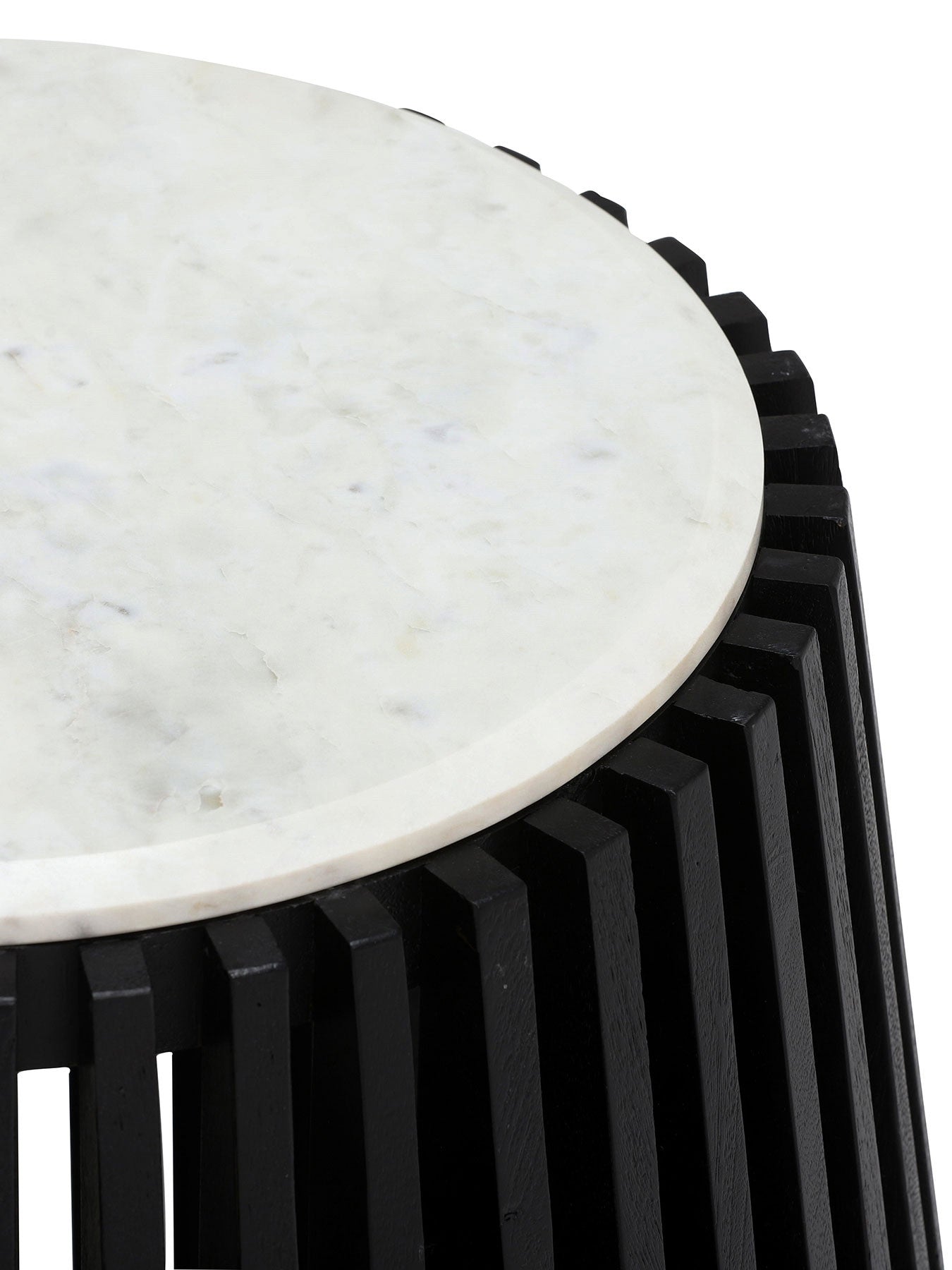 Nero Side Table, White Marble