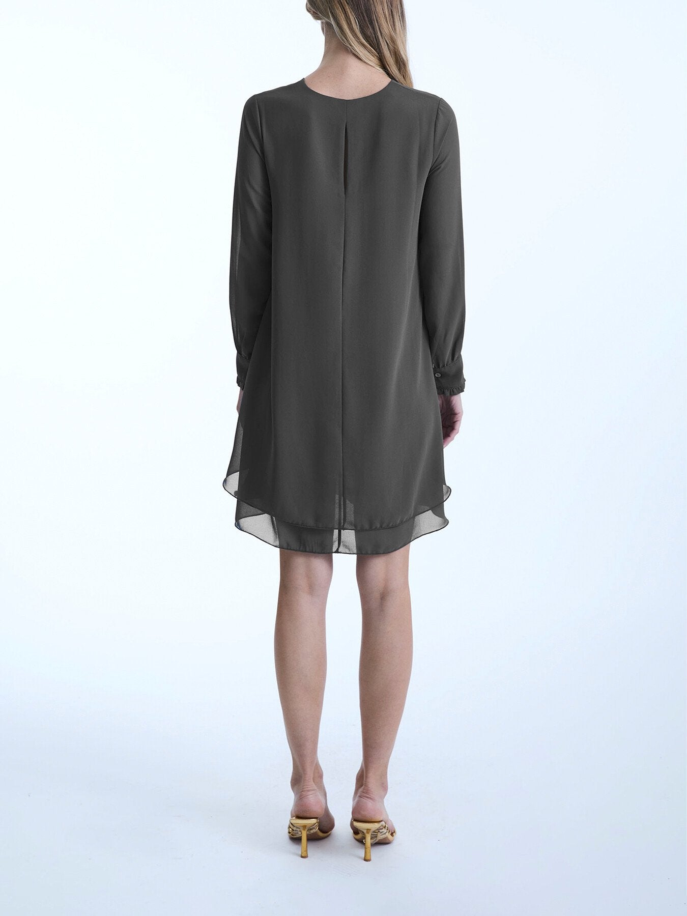 Grey Wave Hem Dress