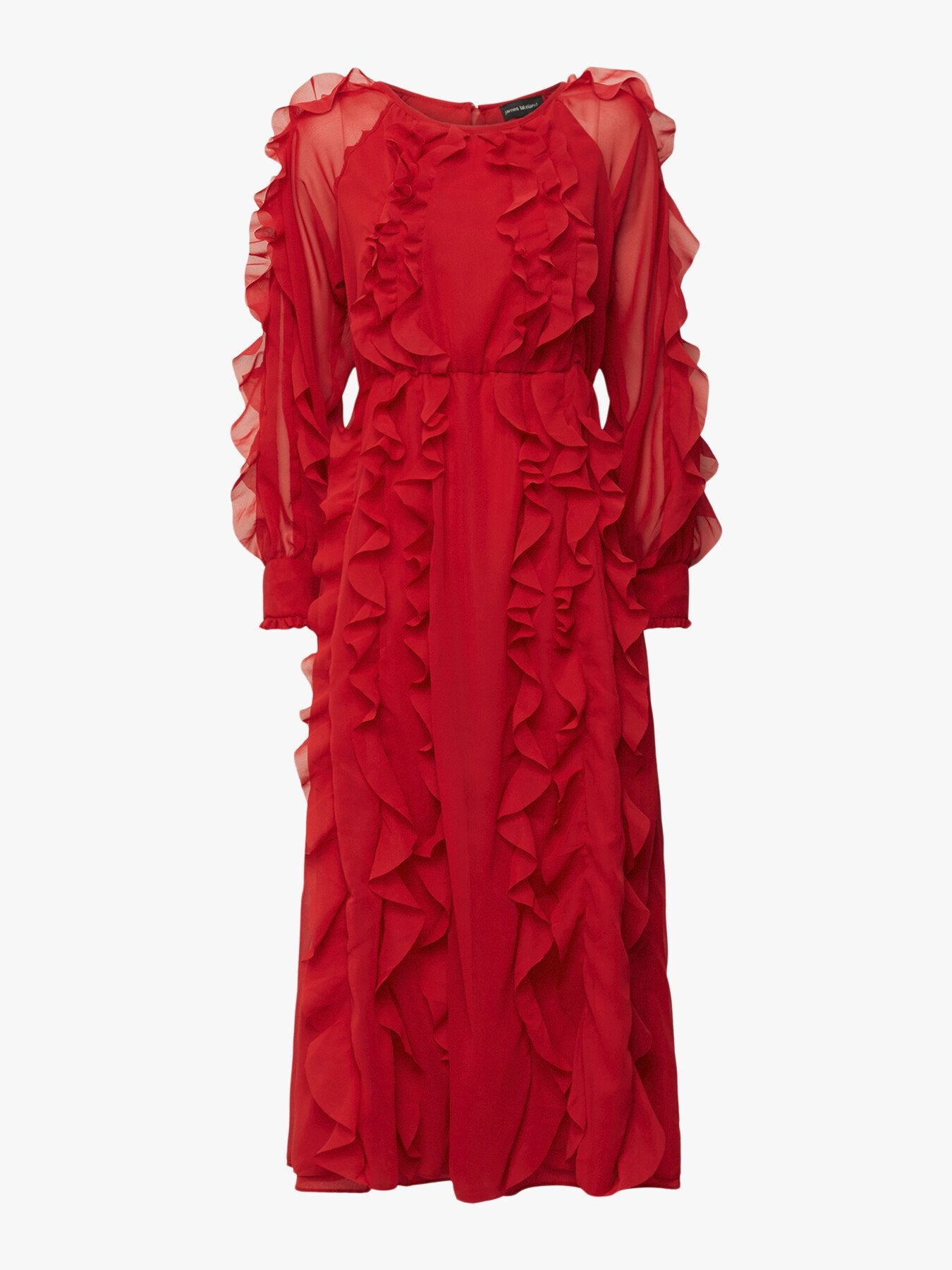 Ruffle Chiffon Maxi Dress