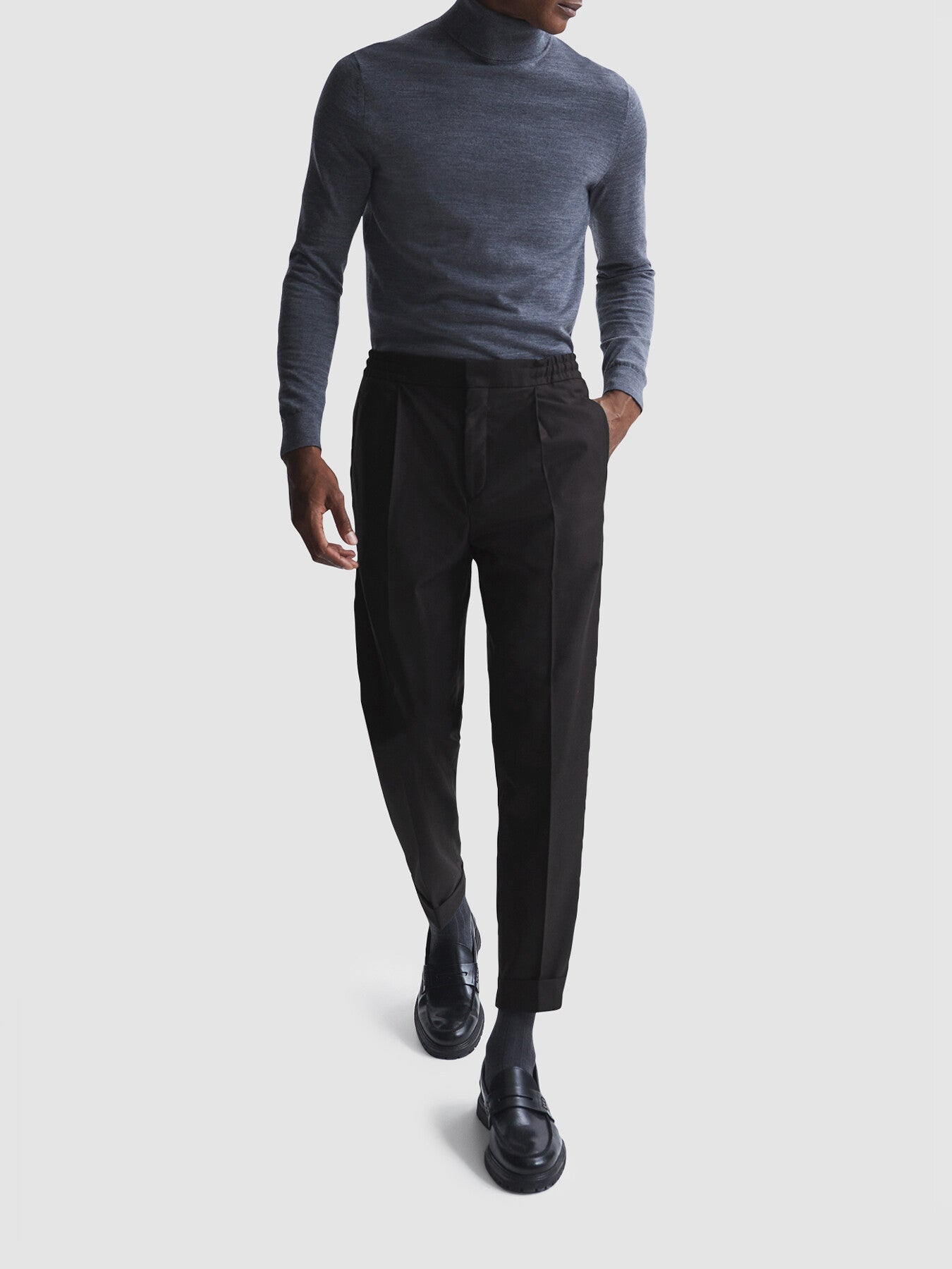 Brighton Relaxed Pleated Tapered Trousers