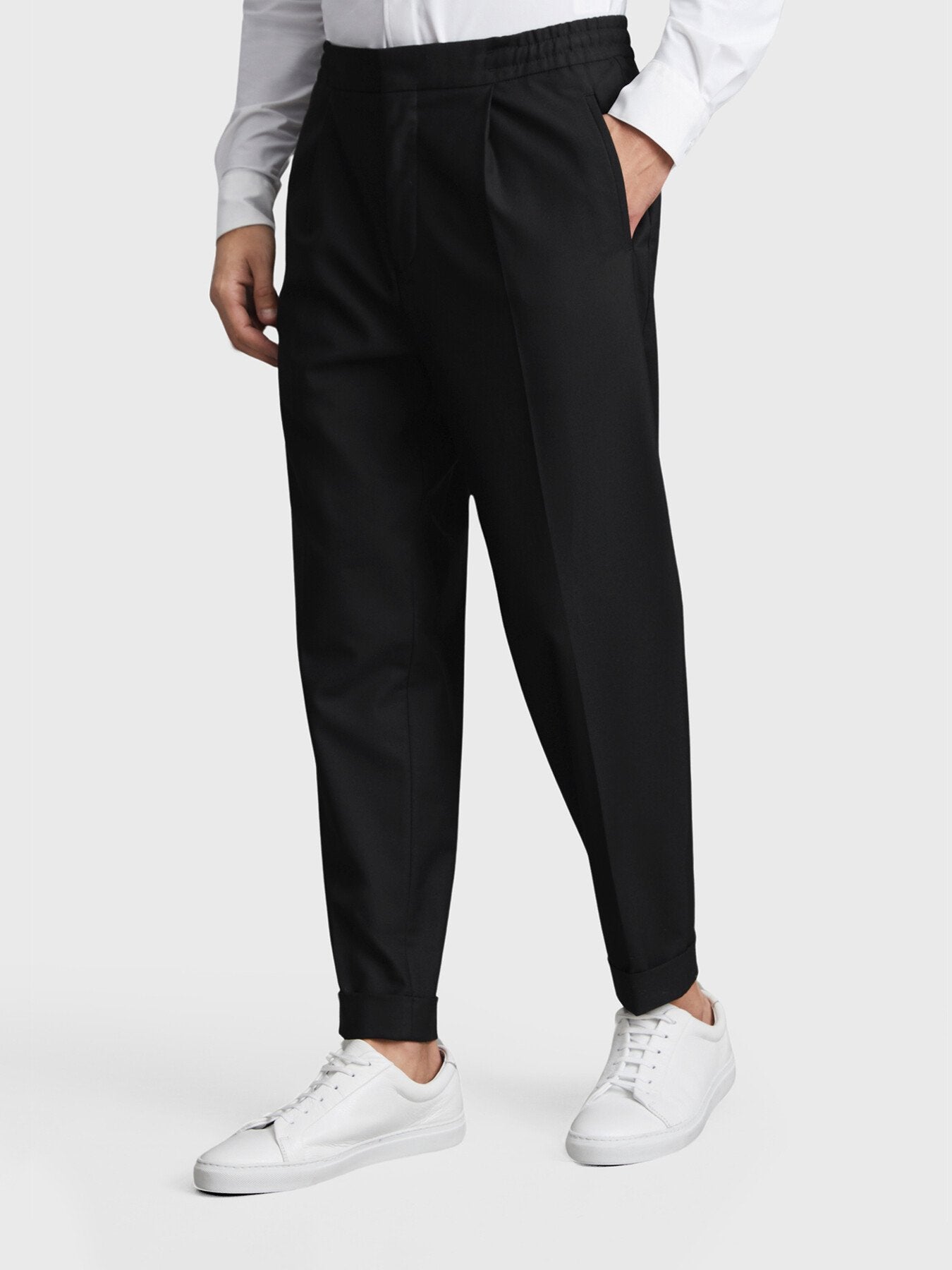 Brighton Relaxed Drawstring Trousers With Turn-Ups