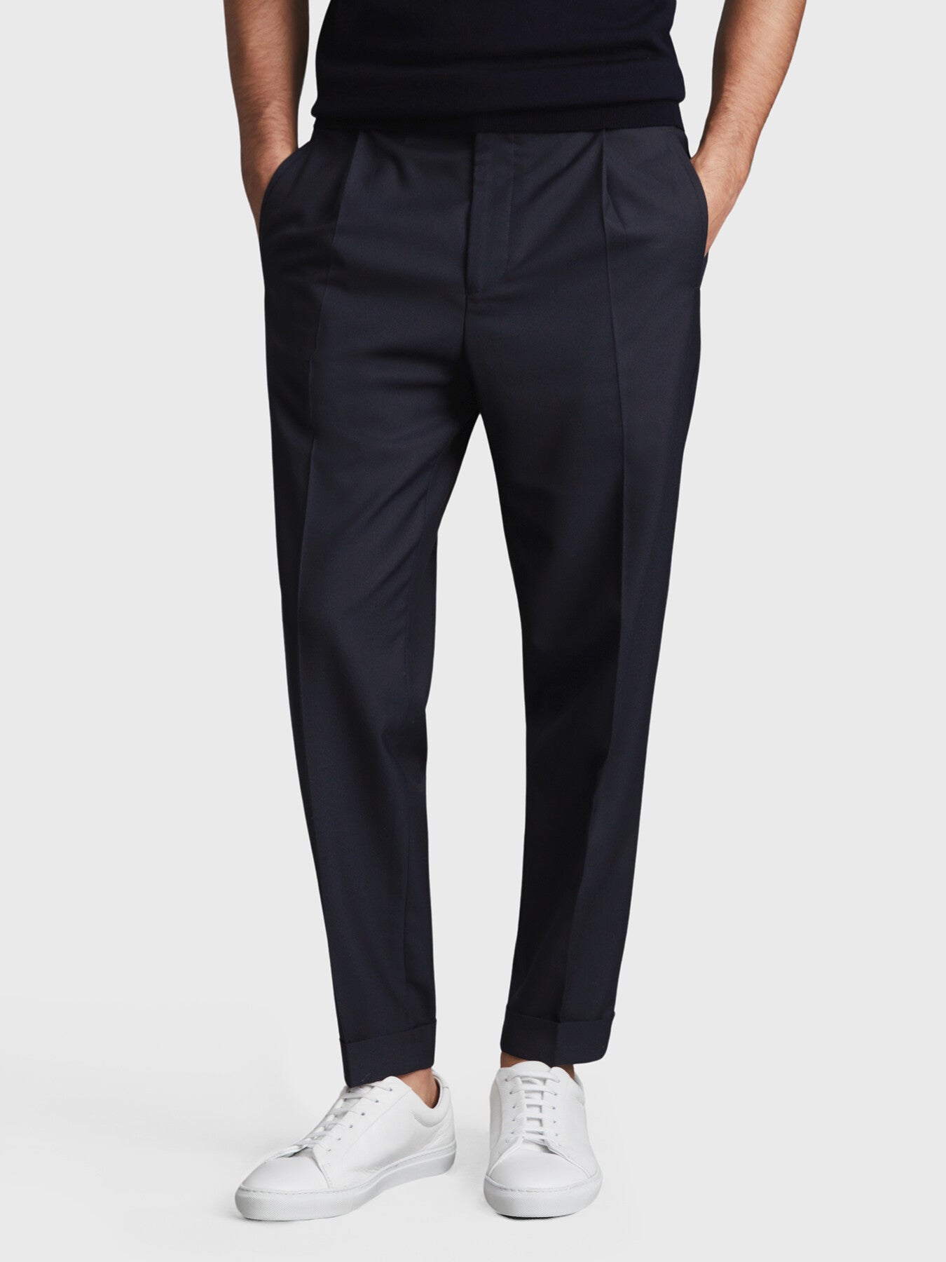 Brighton Relaxed Drawstring Trousers With Turn-Ups