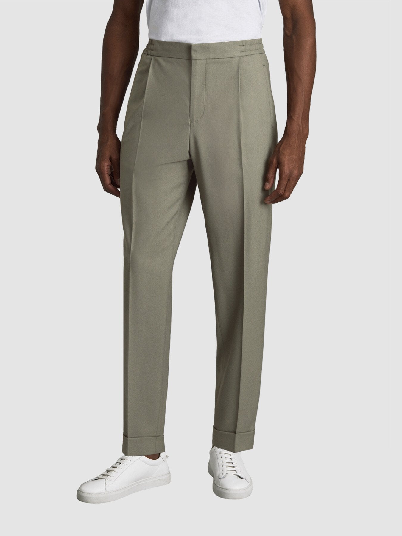 Brighton Relaxed Drawstring Trousers With Turn-Up