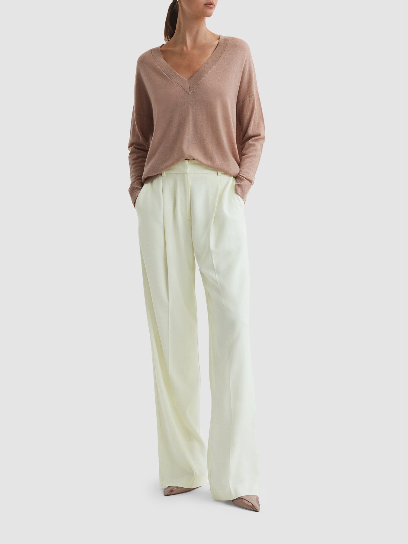 Liana Mid Rise Wide Leg Trousers