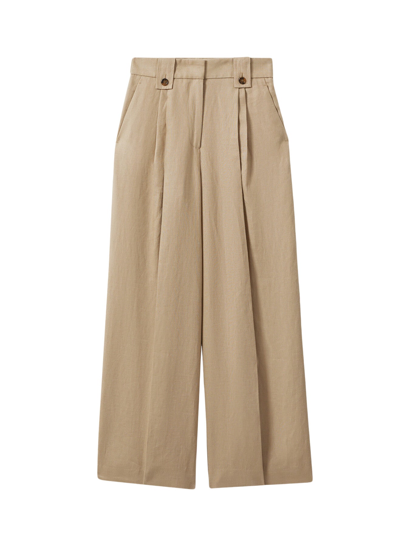 Leila Linen Front Pleat Trousers