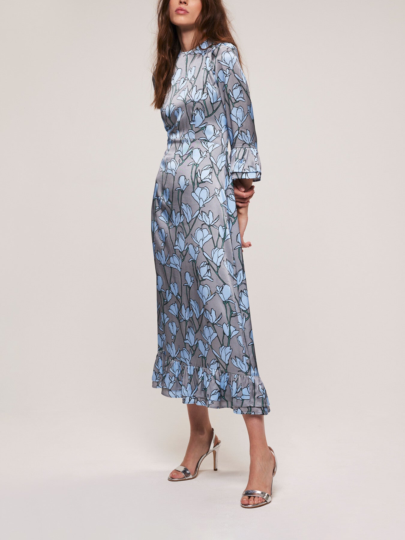Layla Print Pleated Midi Dress
