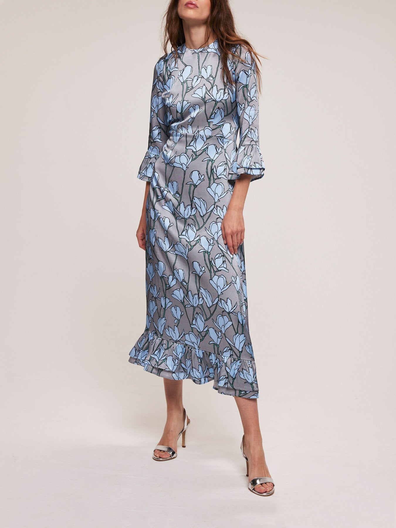 Layla Print Pleated Midi Dress
