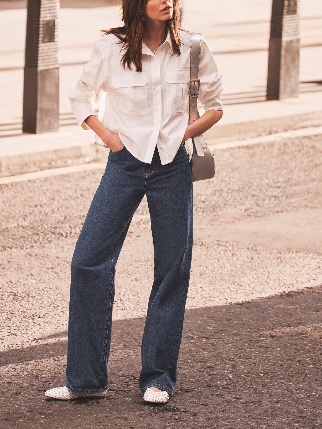Indigo Relaxed Wide Jeans